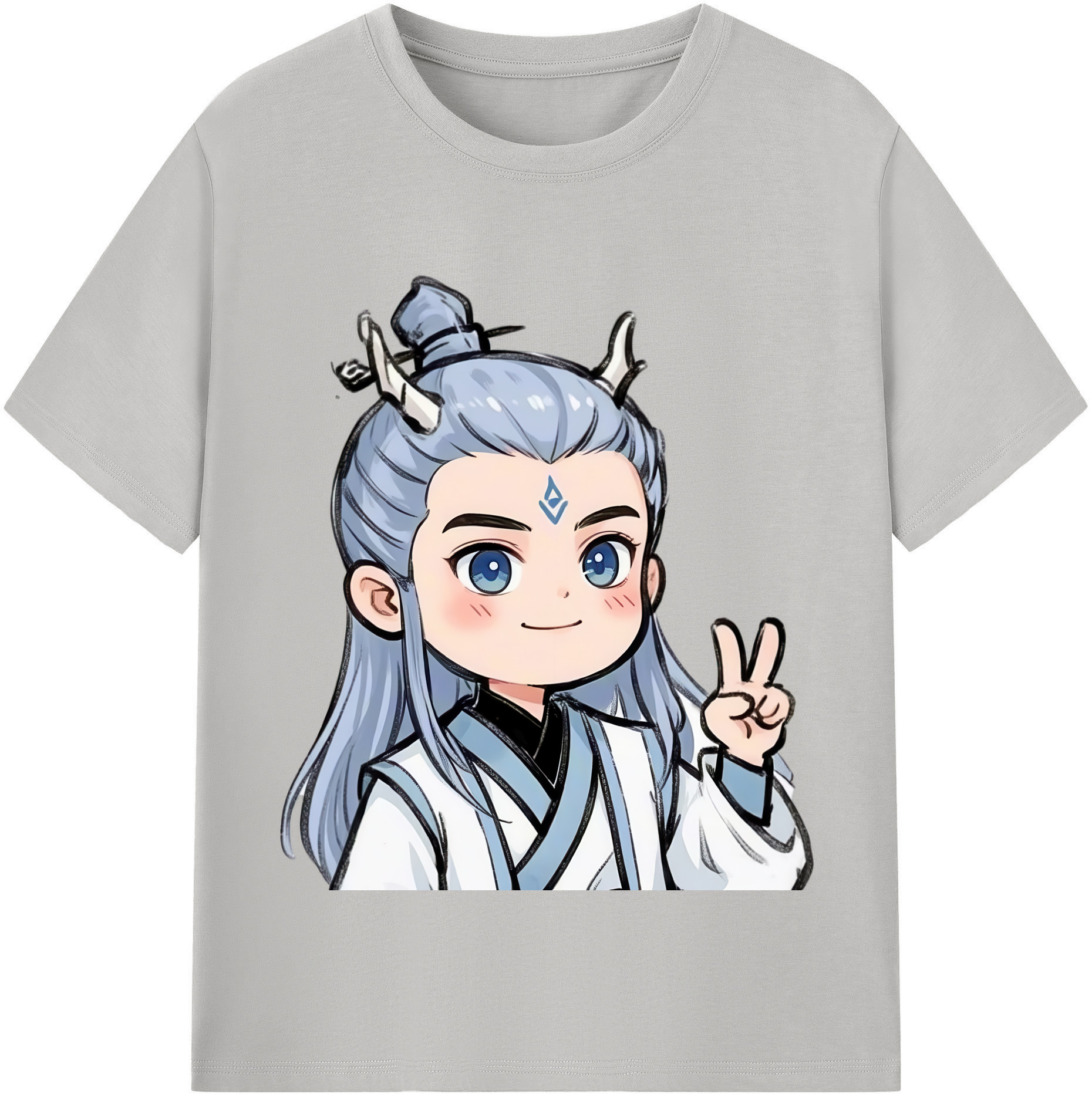 （画像用） Ne Zha 2 ナタ 魔童の大暴れ 綿100％半袖Tシャツ（フロントプリント）