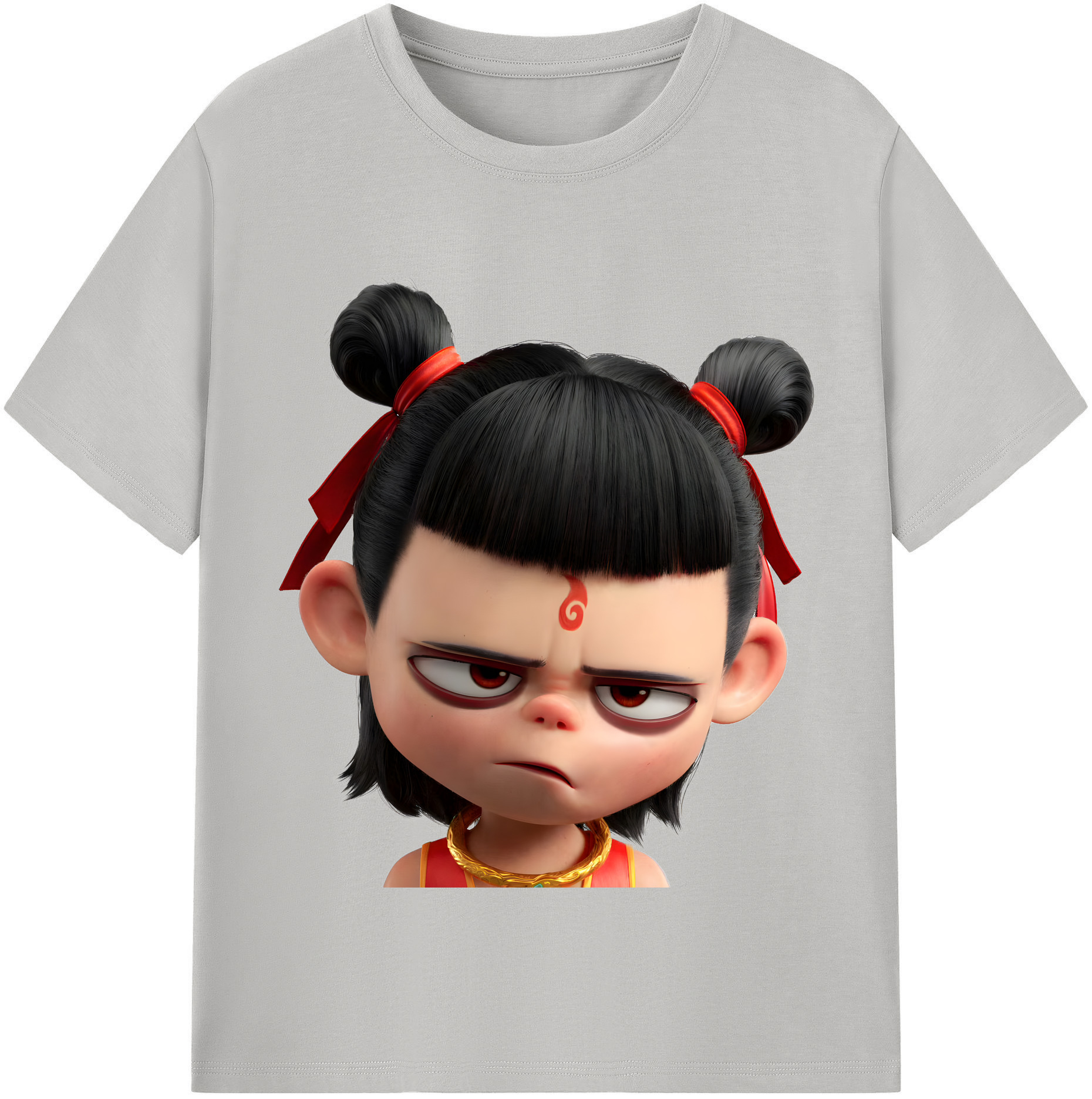 （画像用） Ne Zha 2 ナタ 魔童の大暴れ 綿100％半袖Tシャツ（フロントプリント）