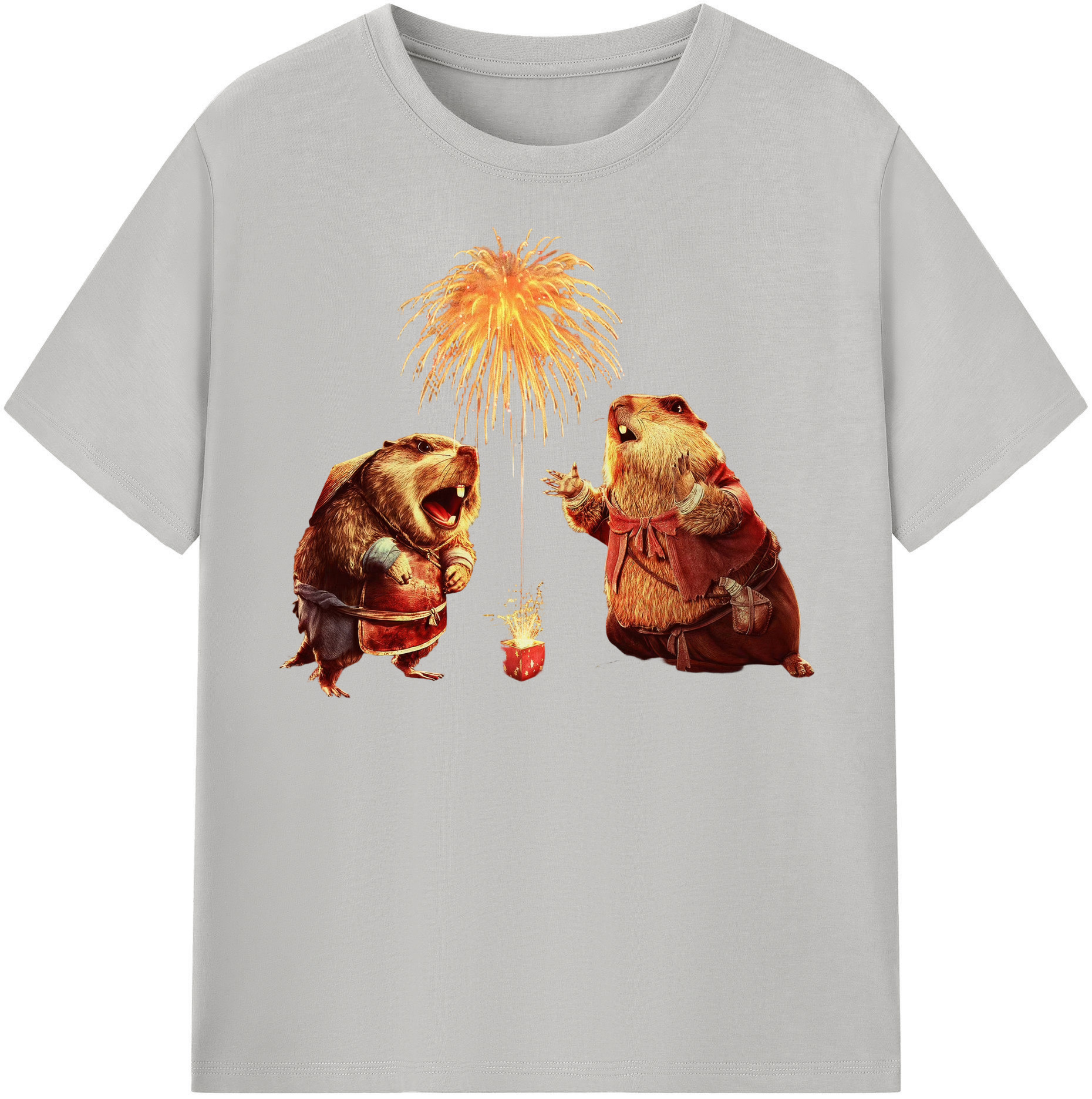 （画像用） Ne Zha 2 ナタ 魔童の大暴れ 綿100％半袖Tシャツ（フロントプリント）