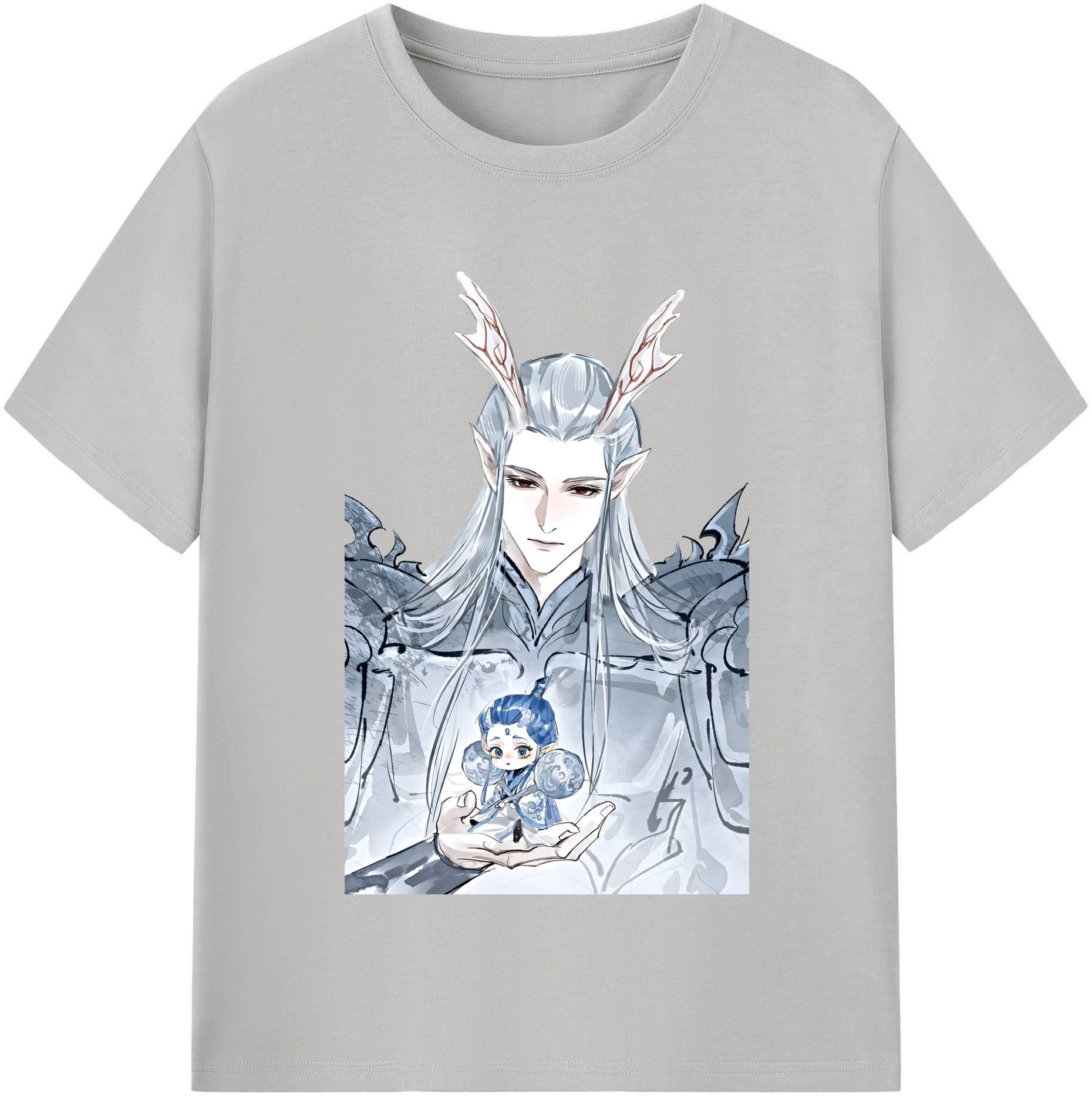 （画像用） Ne Zha 2 ナタ 魔童の大暴れ 綿100％半袖Tシャツ（フロントプリント）
