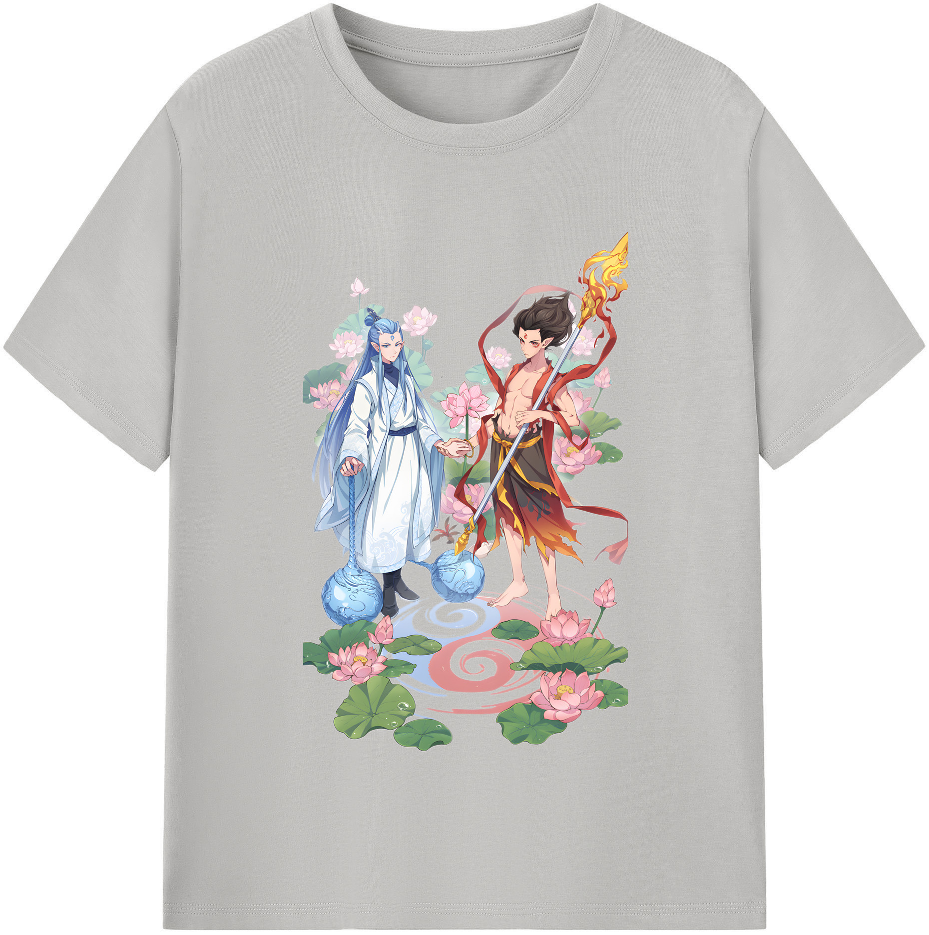 （画像用） Ne Zha 2 ナタ 魔童の大暴れ 綿100％半袖Tシャツ（フロントプリント）