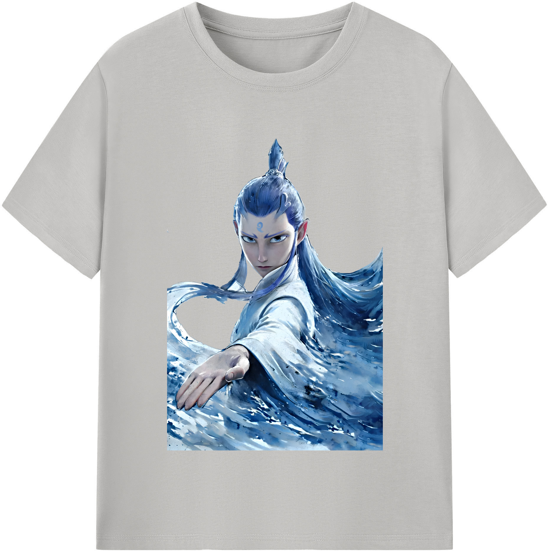 （画像用） Ne Zha 2 ナタ 魔童の大暴れ 綿100％半袖Tシャツ（フロントプリント）