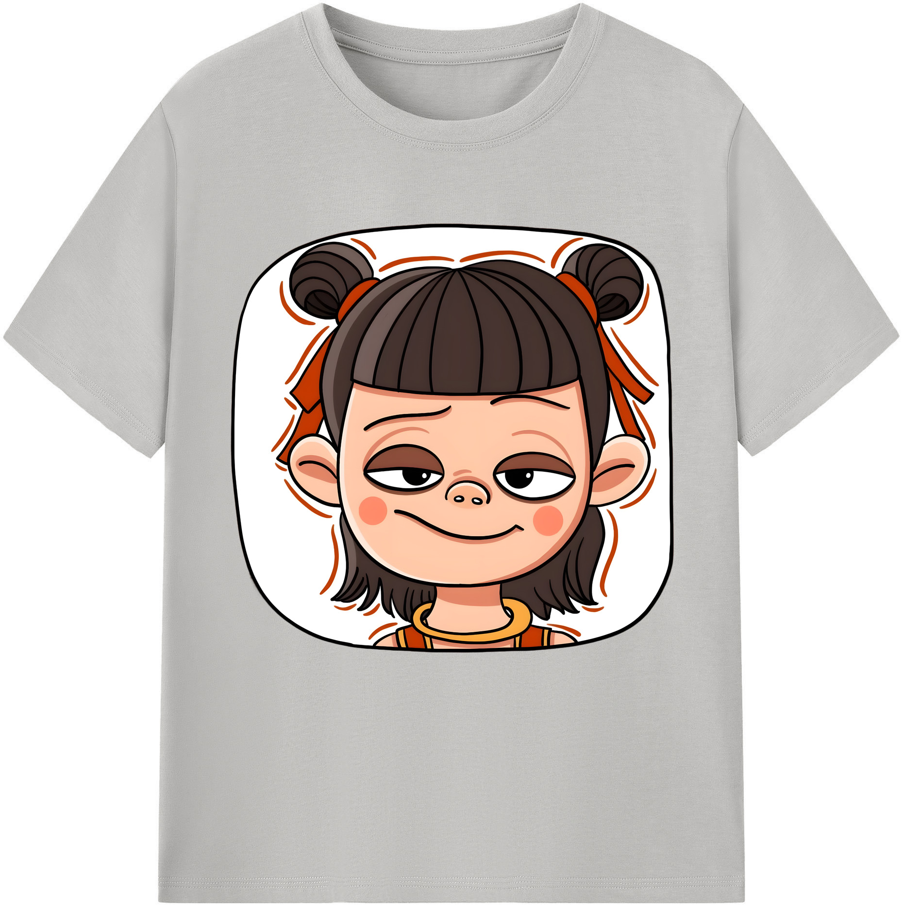 （画像用） Ne Zha 2 ナタ 魔童の大暴れ 綿100％半袖Tシャツ（フロントプリント）