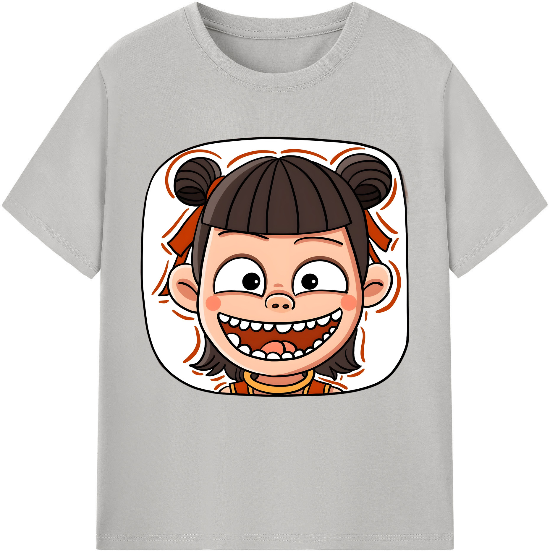 （画像用） Ne Zha 2 ナタ 魔童の大暴れ 綿100％半袖Tシャツ（フロントプリント）