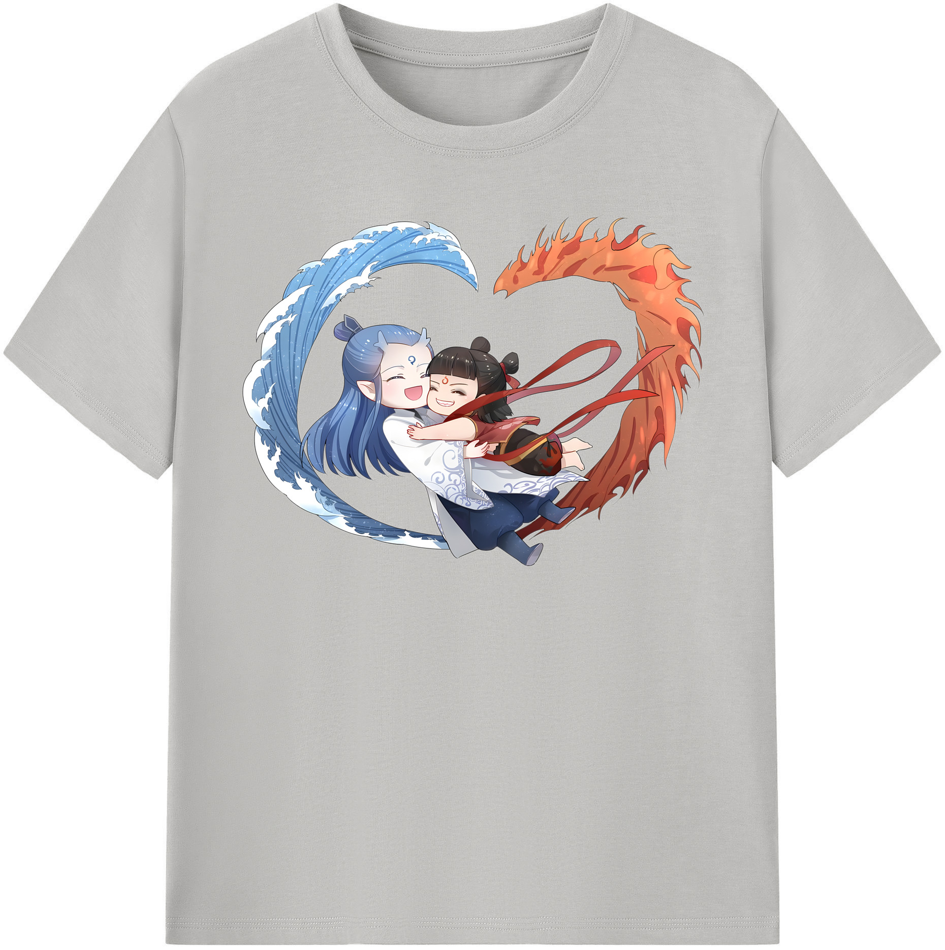 （画像用） Ne Zha 2 ナタ 魔童の大暴れ 綿100％半袖Tシャツ（フロントプリント）