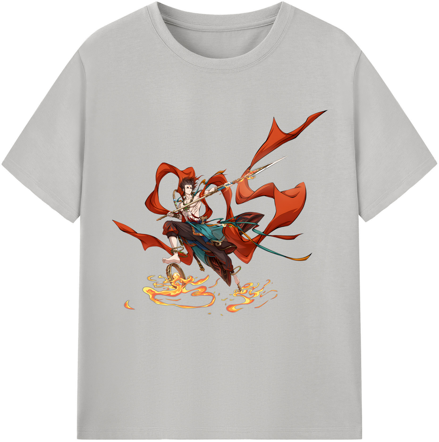 （画像用） Ne Zha 2 ナタ 魔童の大暴れ 綿100％半袖Tシャツ（フロントプリント）