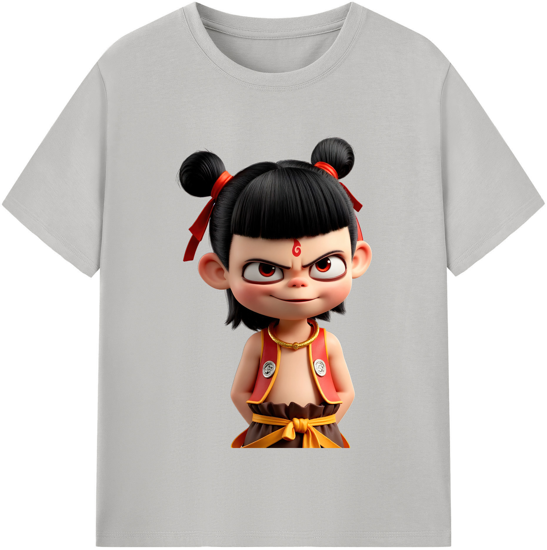 （画像用） Ne Zha 2 ナタ 魔童の大暴れ 綿100％半袖Tシャツ（フロントプリント）