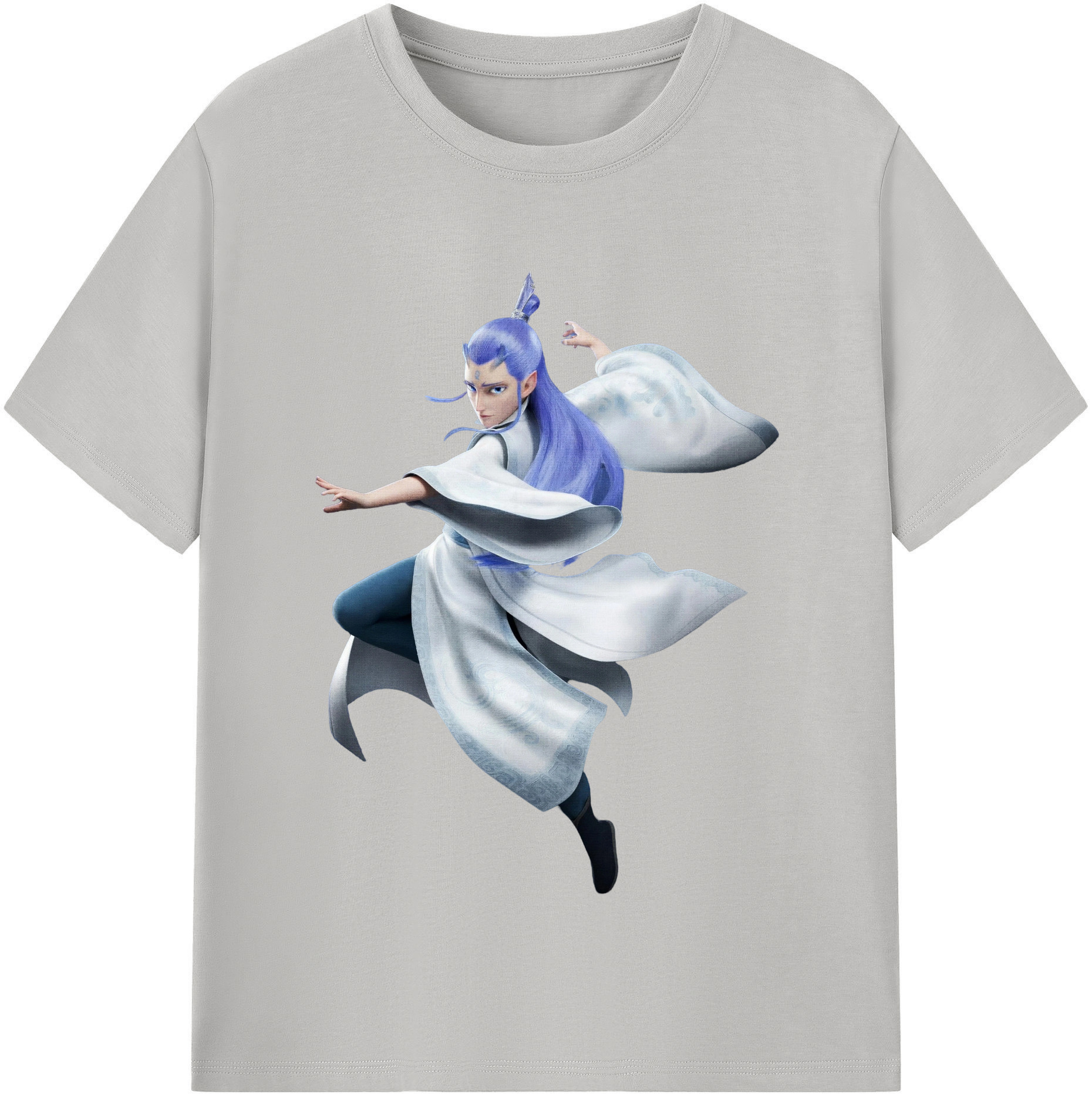 （画像用） Ne Zha 2 ナタ 魔童の大暴れ 綿100％半袖Tシャツ（フロントプリント）