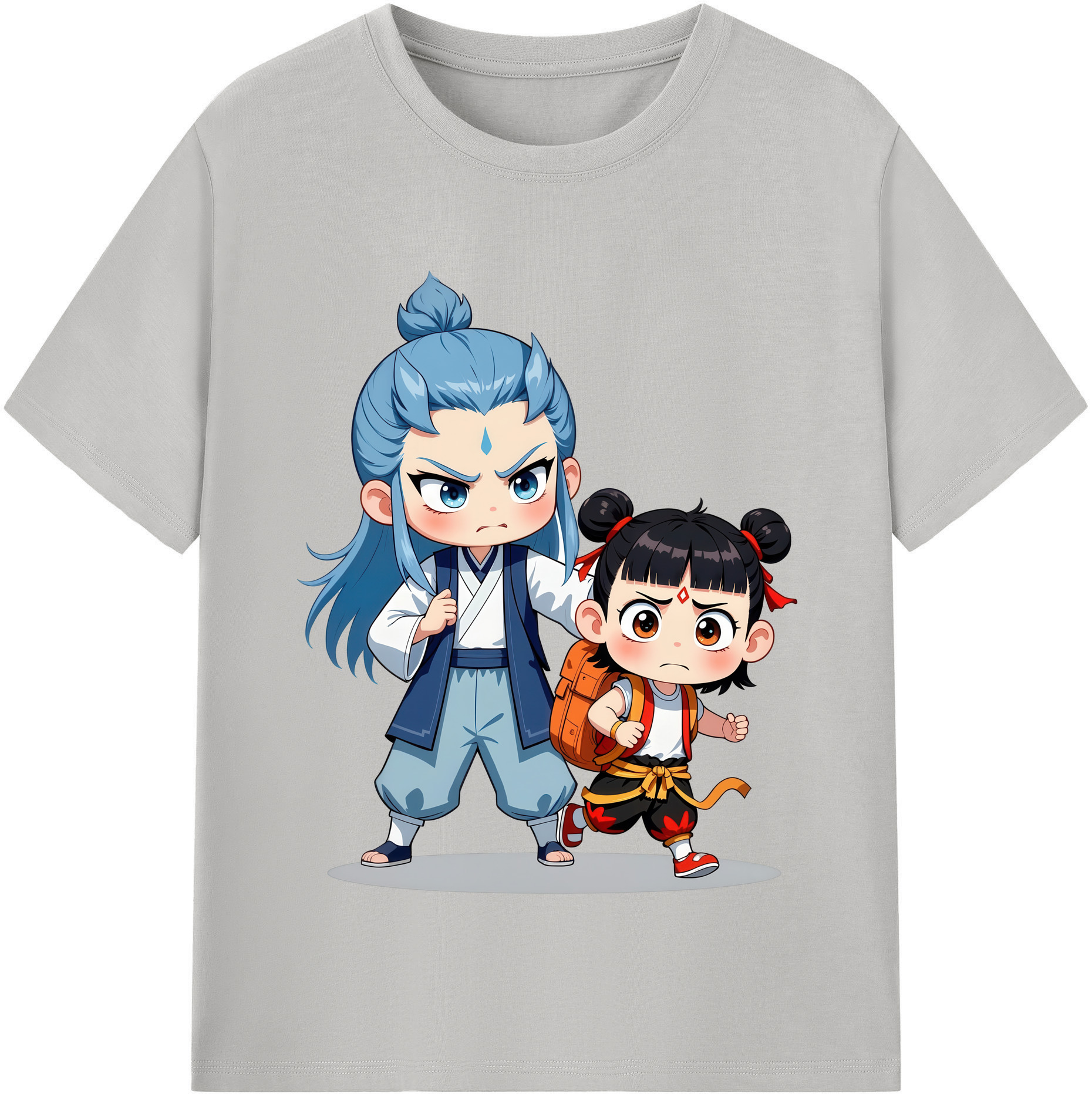 （画像用） Ne Zha 2 ナタ 魔童の大暴れ 綿100％半袖Tシャツ（フロントプリント）