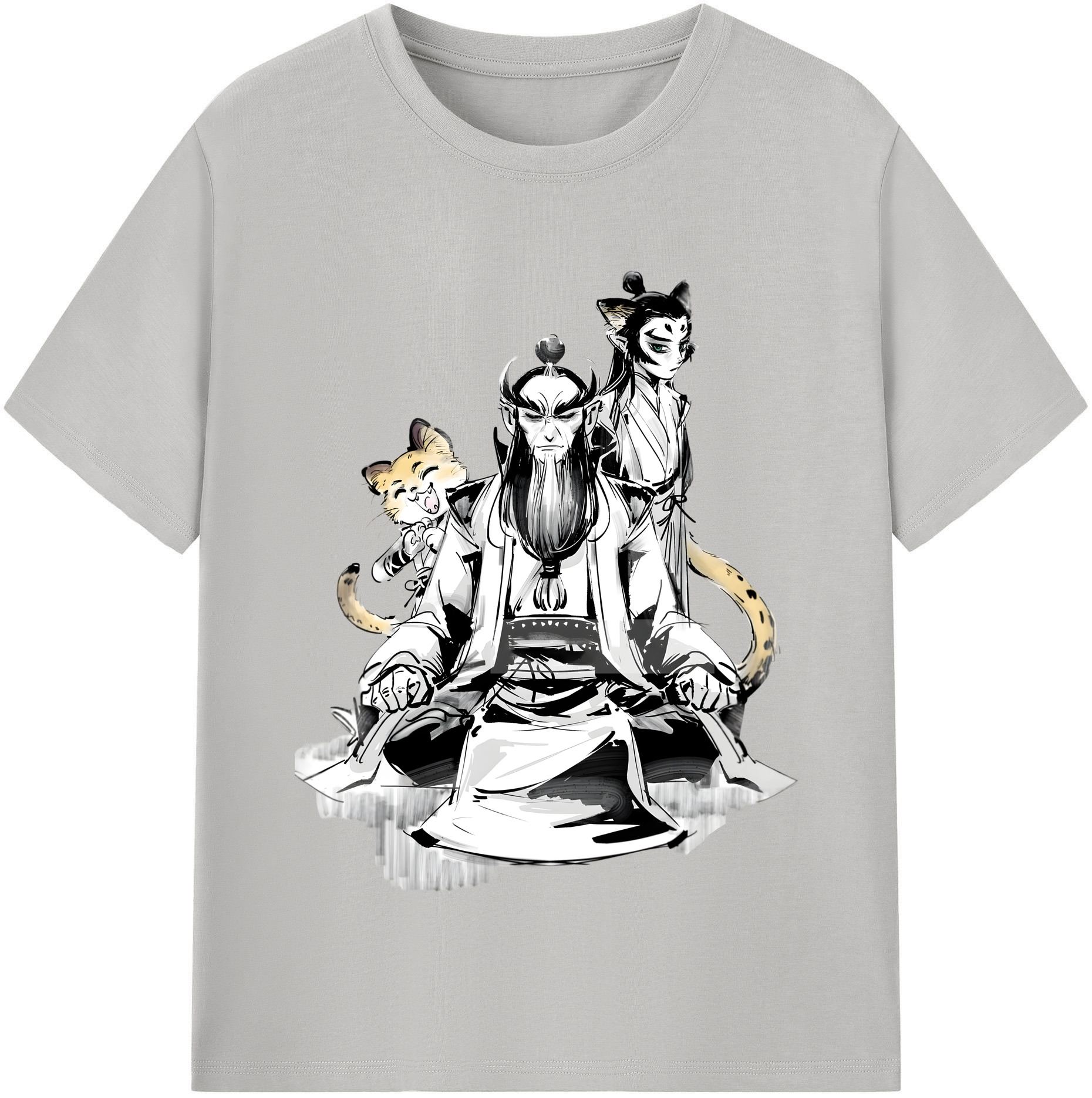 （画像用） Ne Zha 2 ナタ 魔童の大暴れ 綿100％半袖Tシャツ（フロントプリント）
