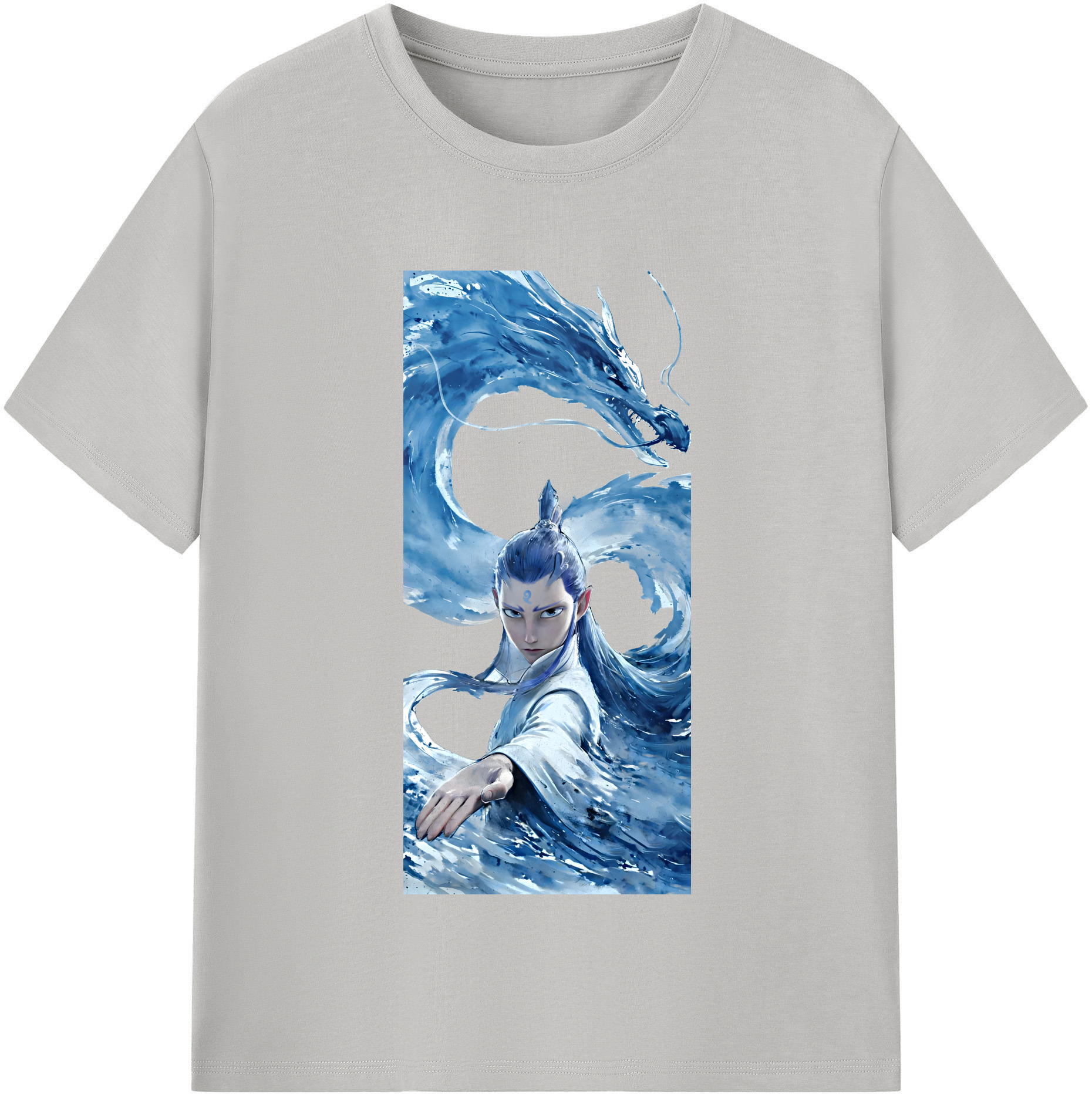 （画像用） Ne Zha 2 ナタ 魔童の大暴れ 綿100％半袖Tシャツ（フロントプリント）