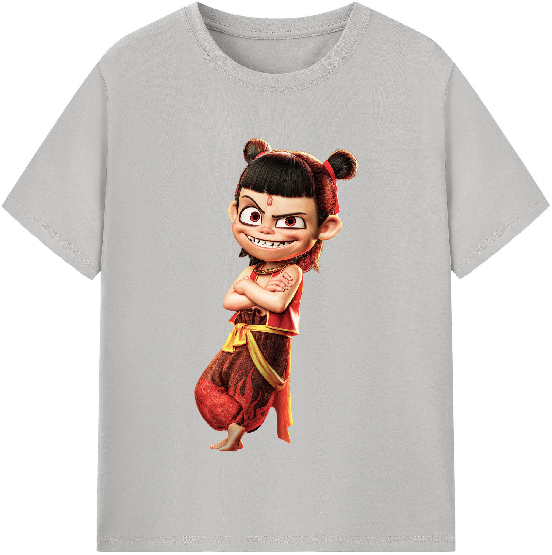 （画像用） Ne Zha 2 ナタ 魔童の大暴れ 綿100％半袖Tシャツ（フロントプリント）