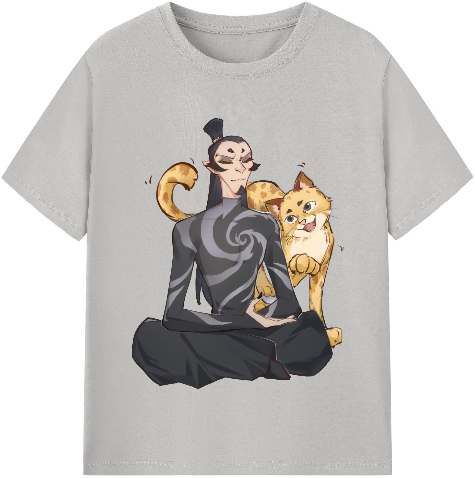 （画像用） Ne Zha 2 ナタ 魔童の大暴れ 綿100％半袖Tシャツ（フロントプリント）