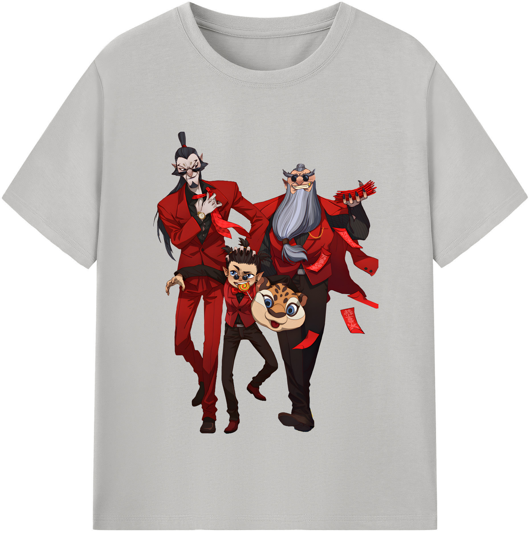 （画像用） Ne Zha 2 ナタ 魔童の大暴れ 綿100％半袖Tシャツ（フロントプリント）