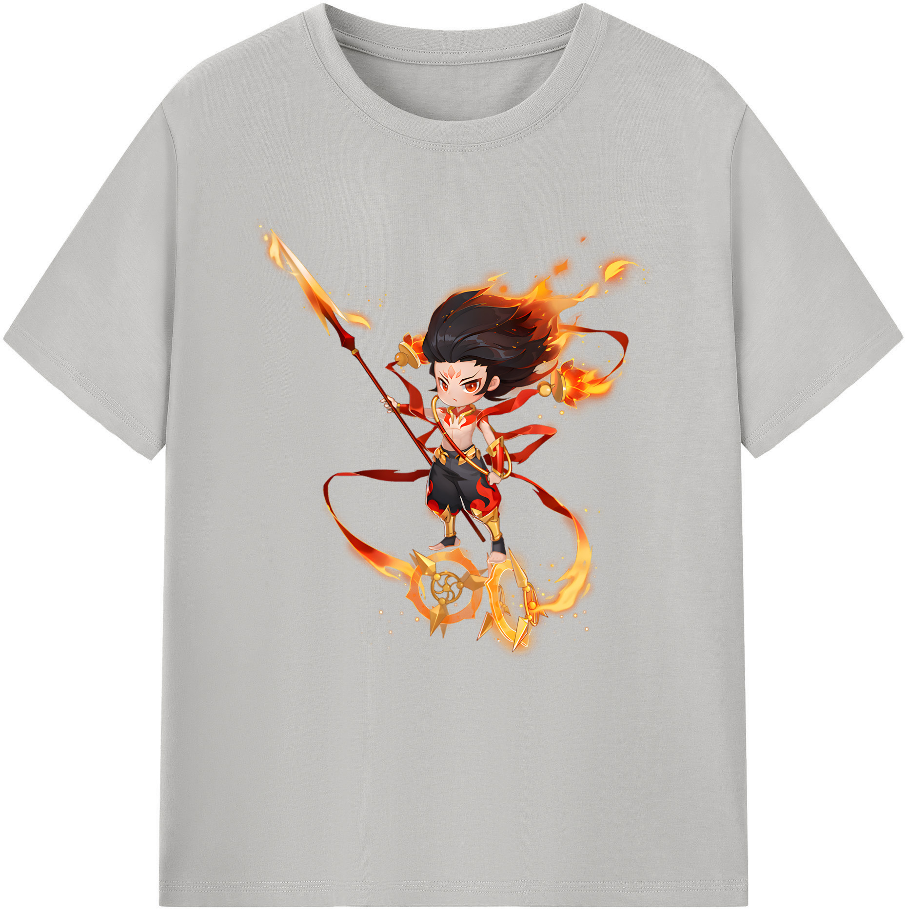 （画像用） Ne Zha 2 ナタ 魔童の大暴れ 綿100％半袖Tシャツ（フロントプリント）