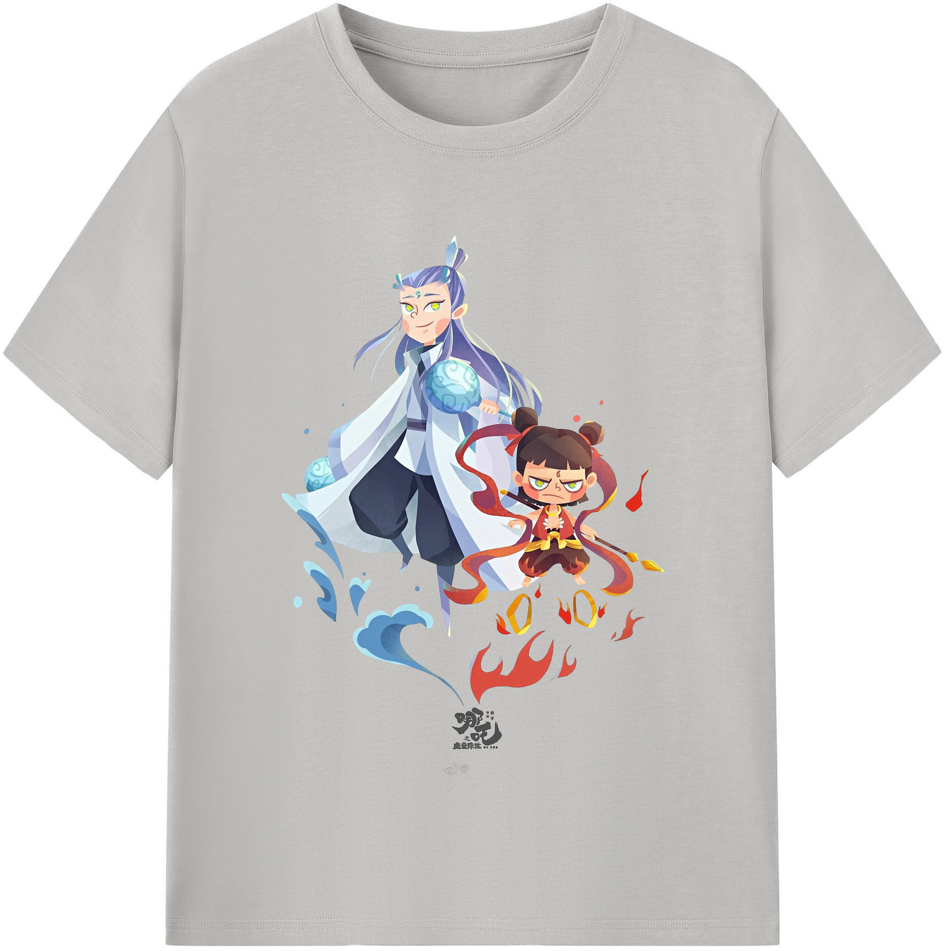 （画像用） Ne Zha 2 ナタ 魔童の大暴れ 綿100％半袖Tシャツ（フロントプリント）
