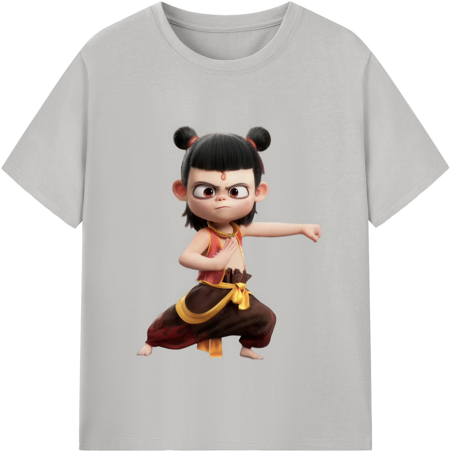 （画像用） Ne Zha 2 ナタ 魔童の大暴れ 綿100％半袖Tシャツ（フロントプリント）