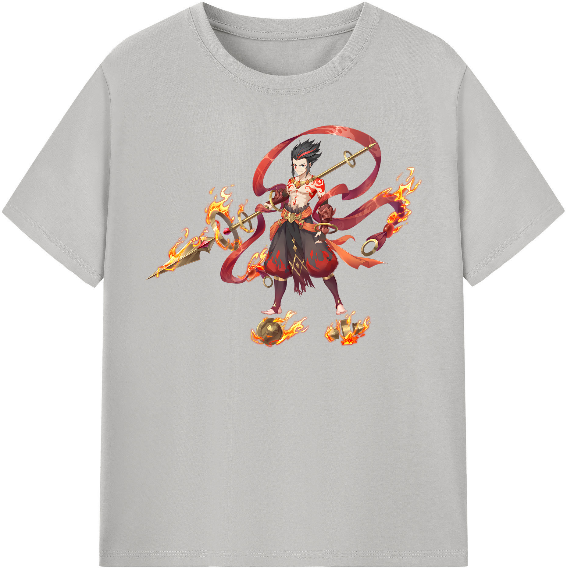 （画像用） Ne Zha 2 ナタ 魔童の大暴れ 綿100％半袖Tシャツ（フロントプリント）