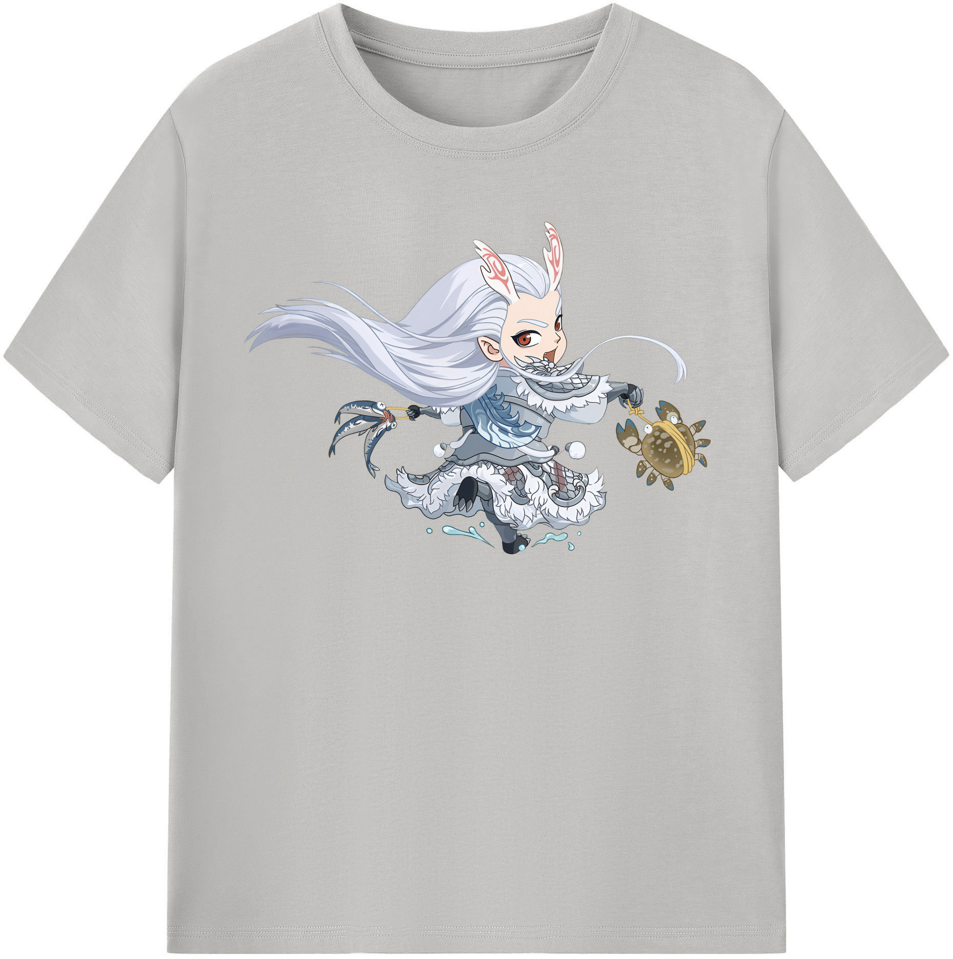 （画像用） Ne Zha 2 ナタ 魔童の大暴れ 綿100％半袖Tシャツ（フロントプリント）
