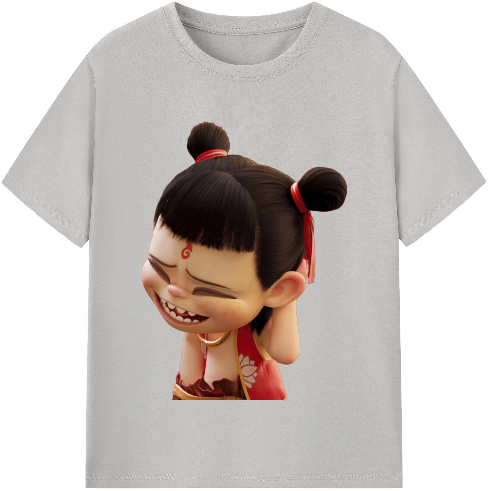 （画像用） Ne Zha 2 ナタ 魔童の大暴れ 綿100％半袖Tシャツ（フロントプリント）