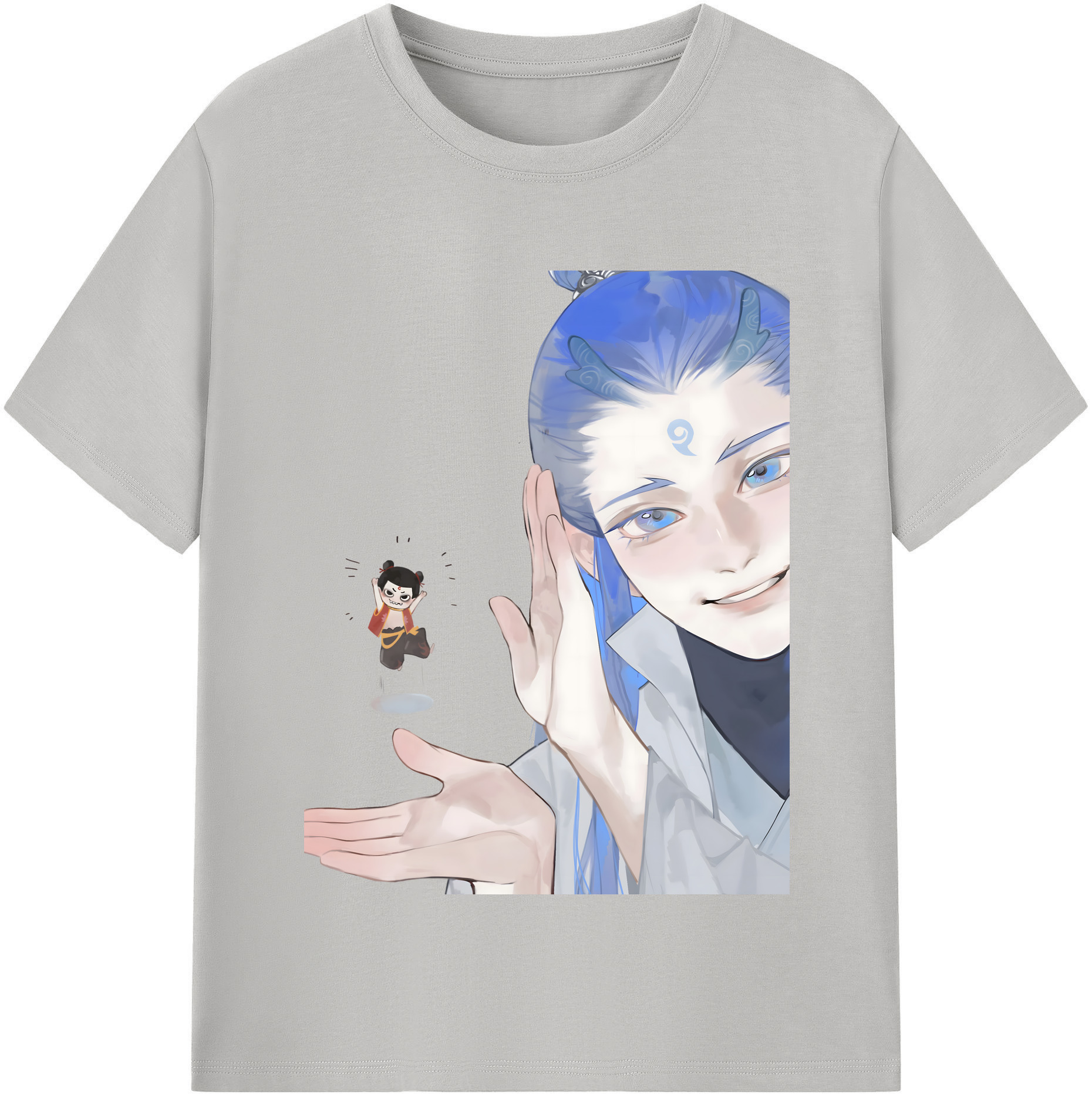 （画像用） Ne Zha 2 ナタ 魔童の大暴れ 綿100％半袖Tシャツ（フロントプリント）