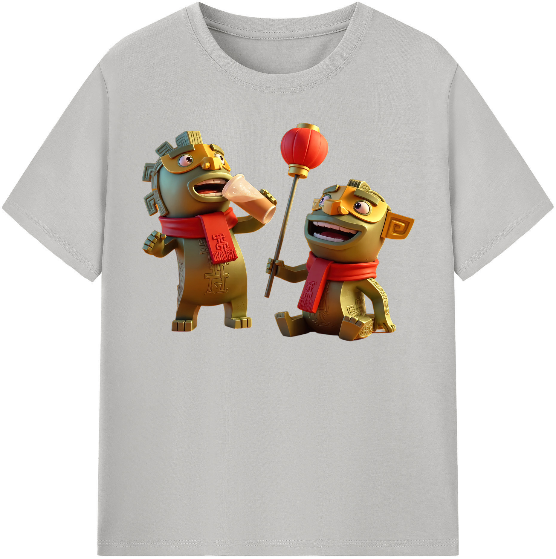 （画像用） Ne Zha 2 ナタ 魔童の大暴れ 綿100％半袖Tシャツ（フロントプリント）