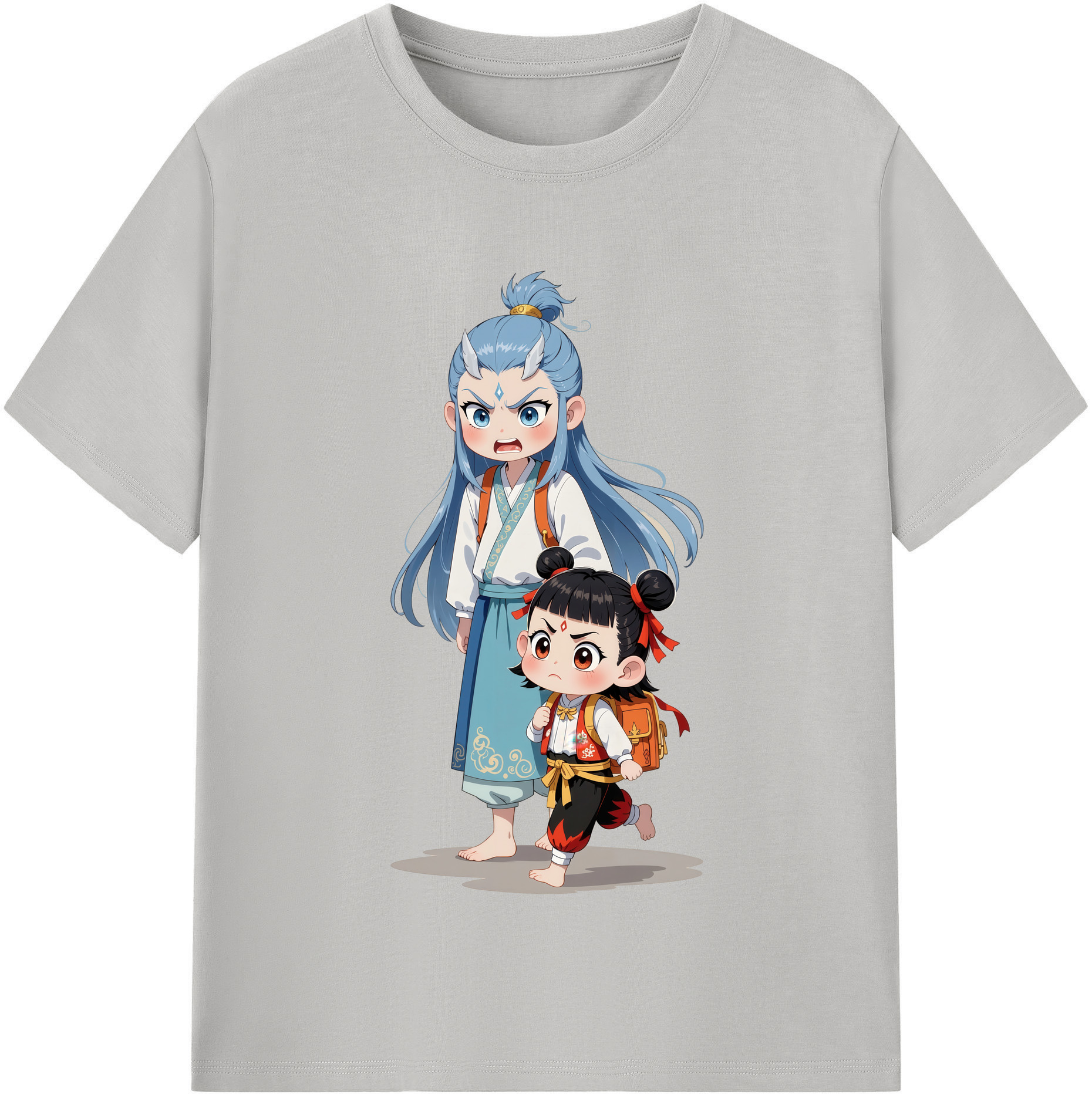 （画像用） Ne Zha 2 ナタ 魔童の大暴れ 綿100％半袖Tシャツ（フロントプリント）
