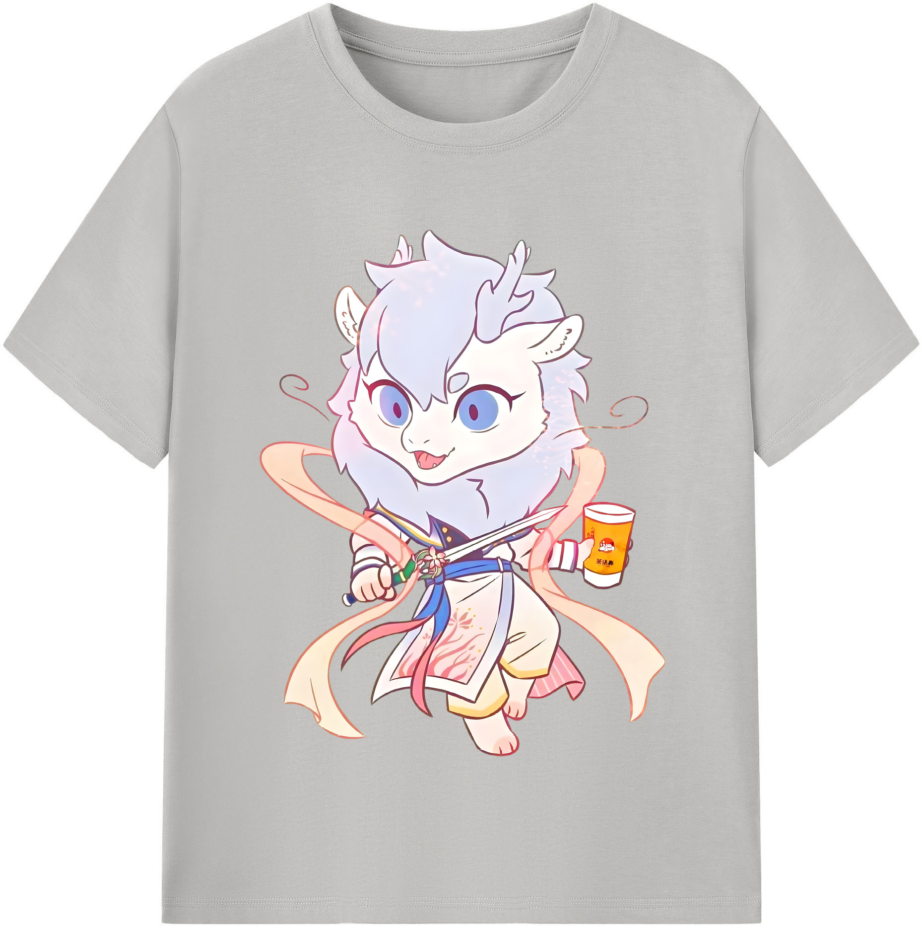 （画像用） Ne Zha 2 ナタ 魔童の大暴れ 綿100％半袖Tシャツ（フロントプリント）