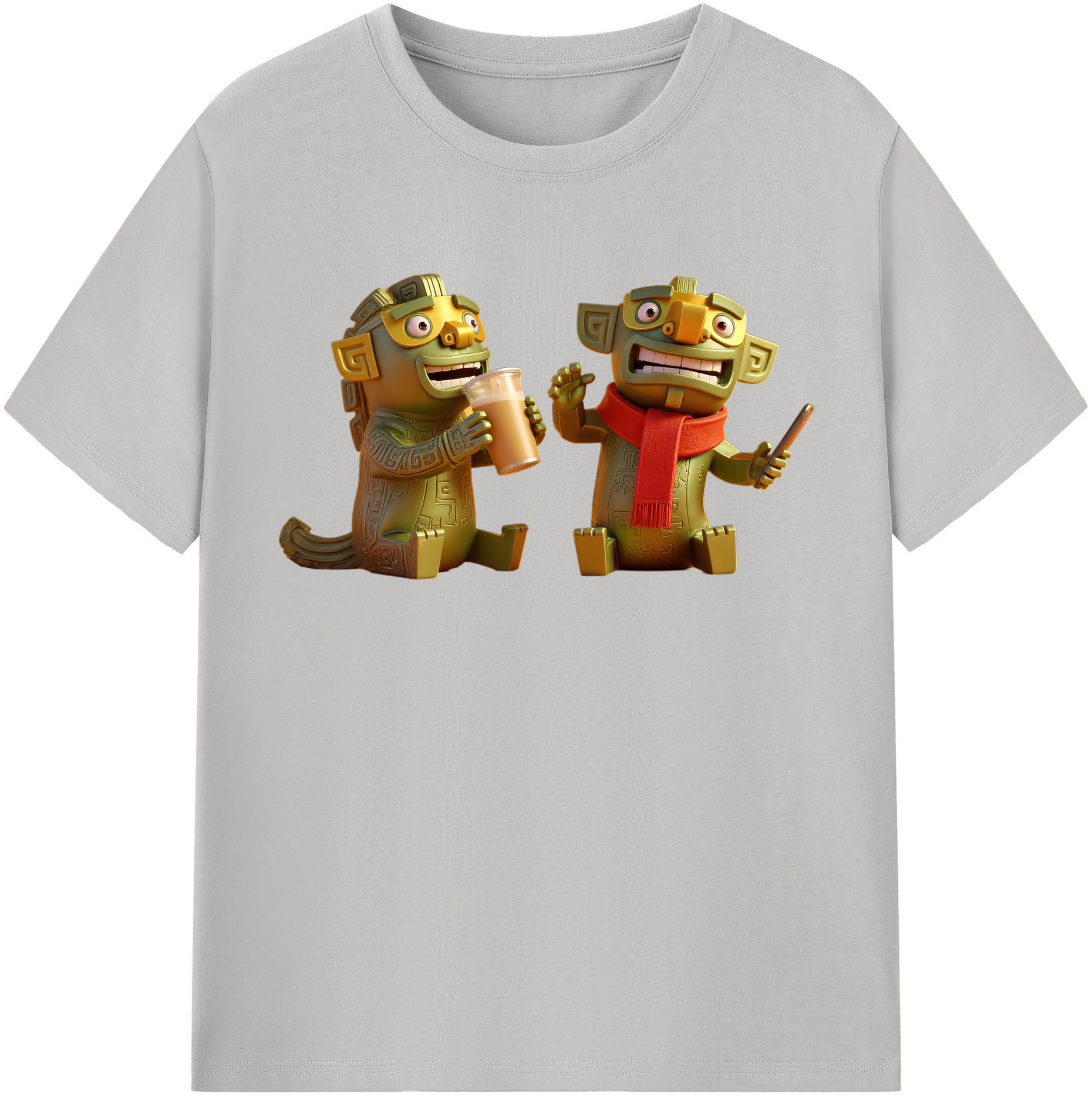 （画像用） Ne Zha 2 ナタ 魔童の大暴れ 綿100％半袖Tシャツ（フロントプリント）