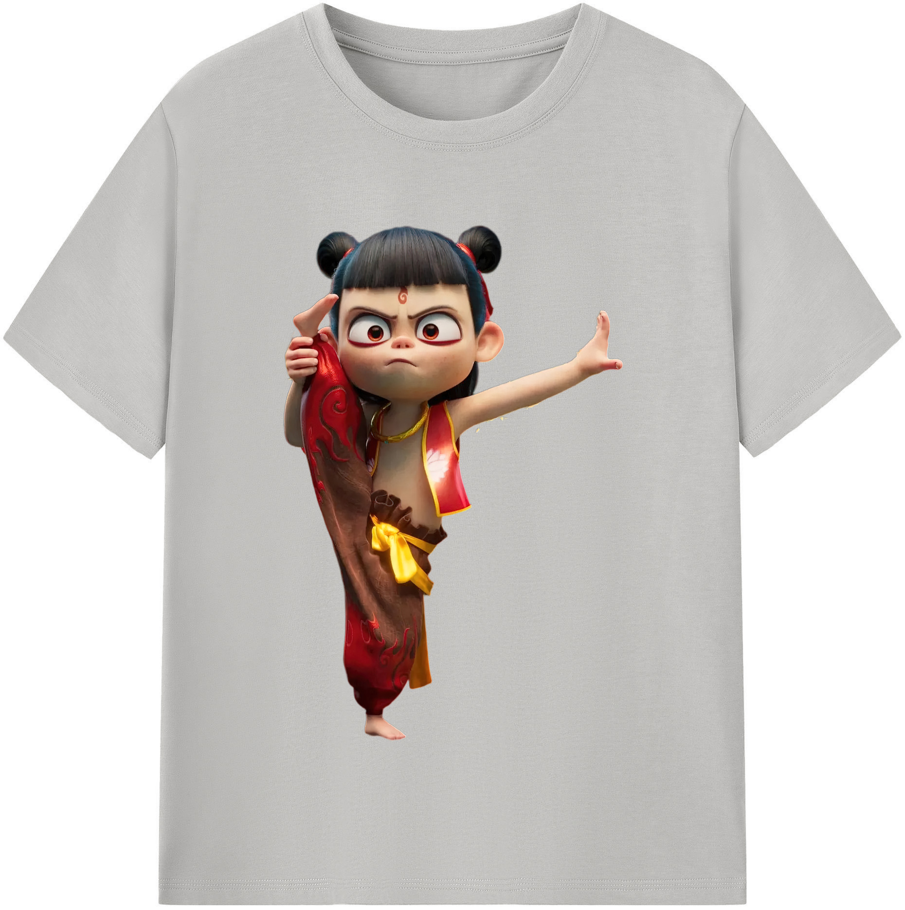 （画像用） Ne Zha 2 ナタ 魔童の大暴れ 綿100％半袖Tシャツ（フロントプリント）