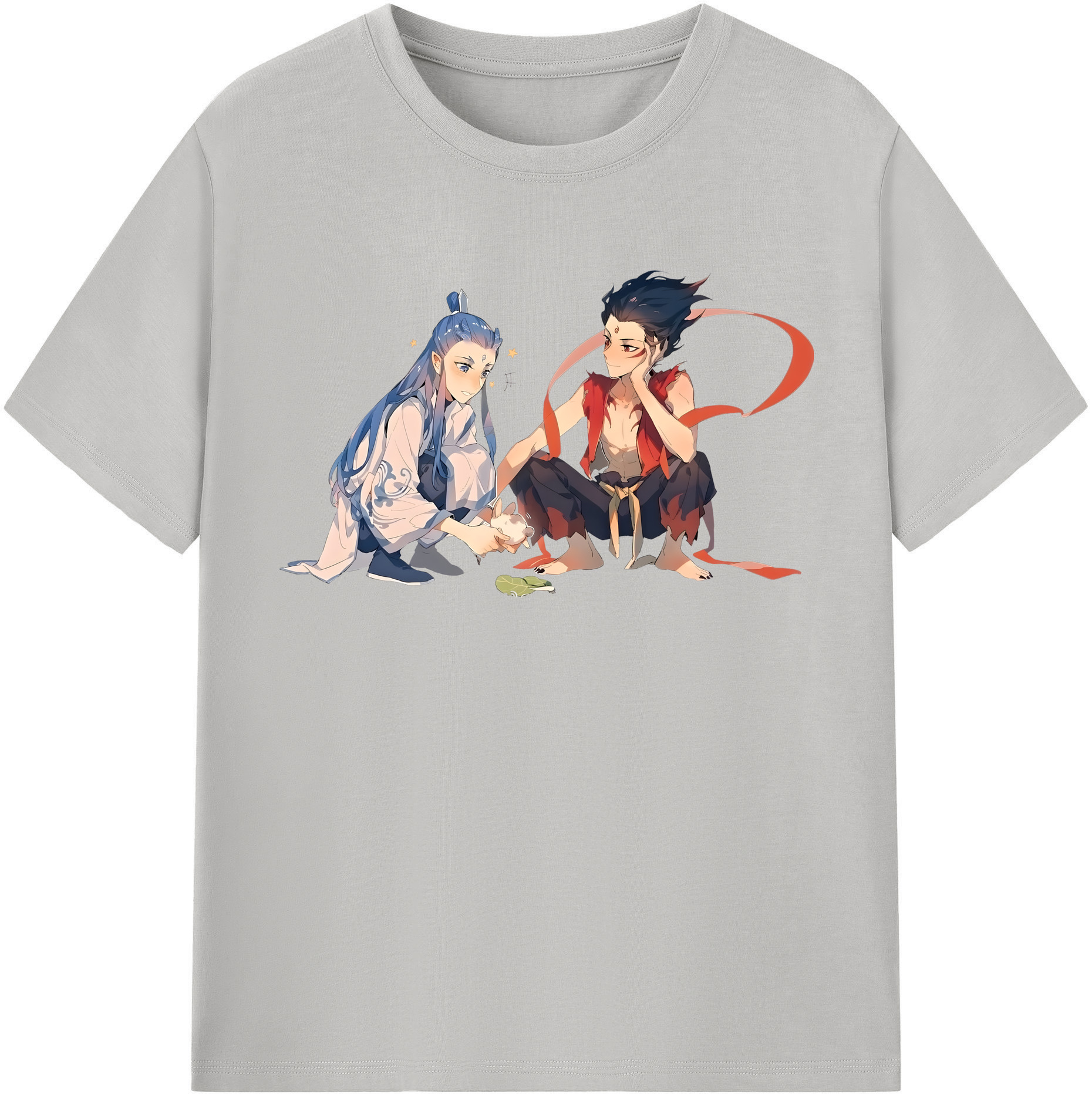 （画像用） Ne Zha 2 ナタ 魔童の大暴れ 綿100％半袖Tシャツ（フロントプリント）