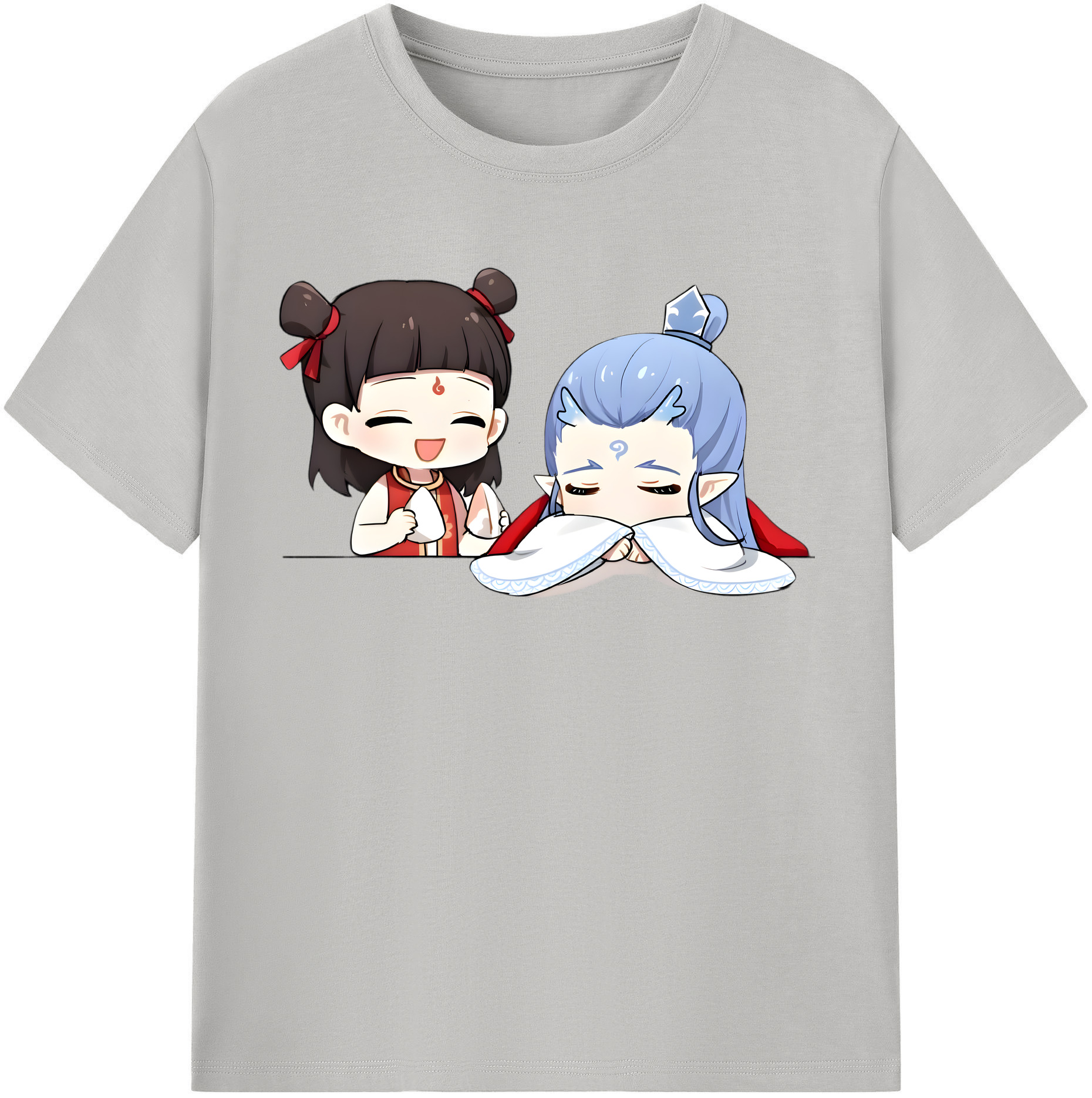 （画像用） Ne Zha 2 ナタ 魔童の大暴れ 綿100％半袖Tシャツ（フロントプリント）