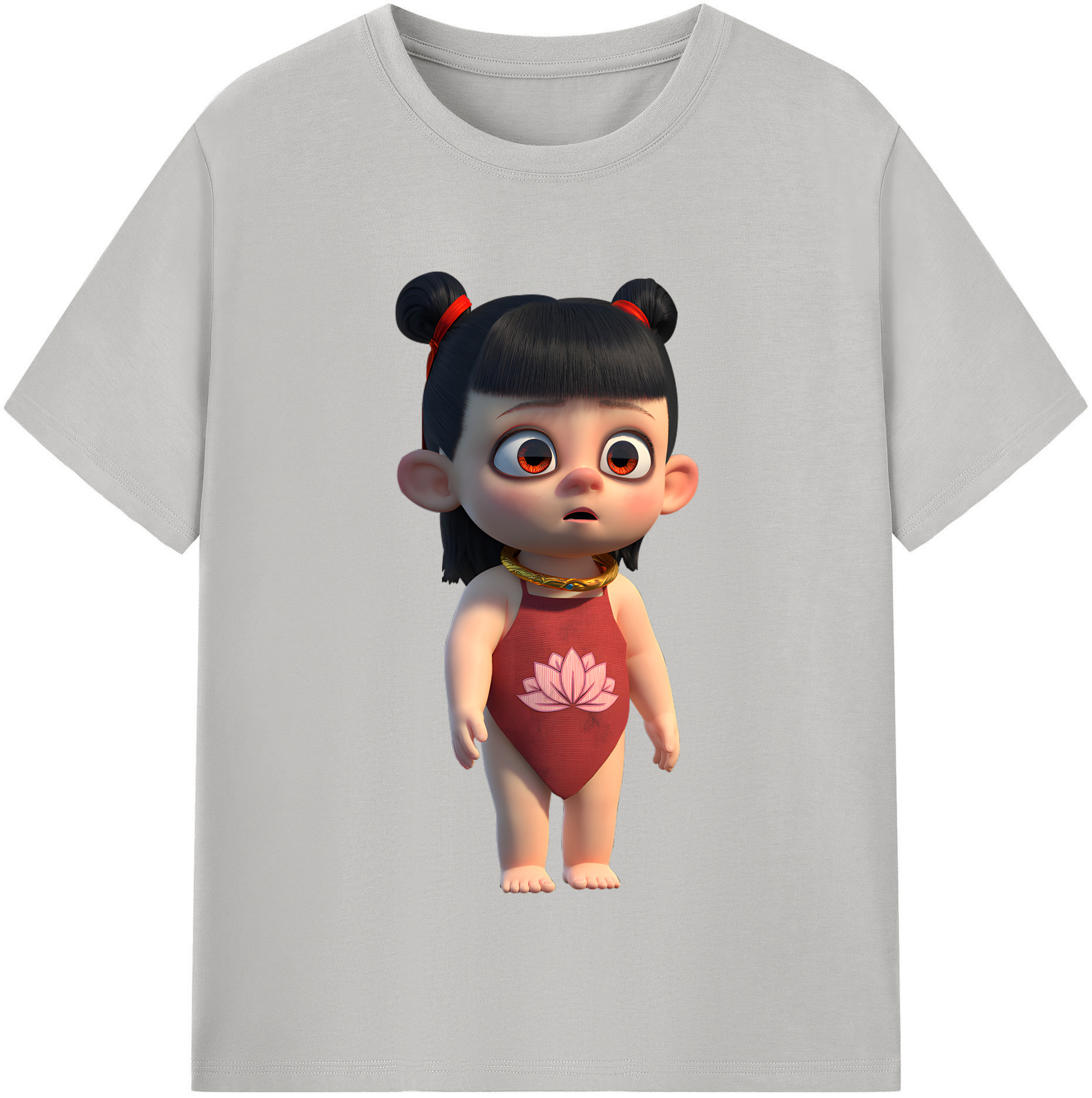 （画像用） Ne Zha 2 ナタ 魔童の大暴れ 綿100％半袖Tシャツ（フロントプリント）