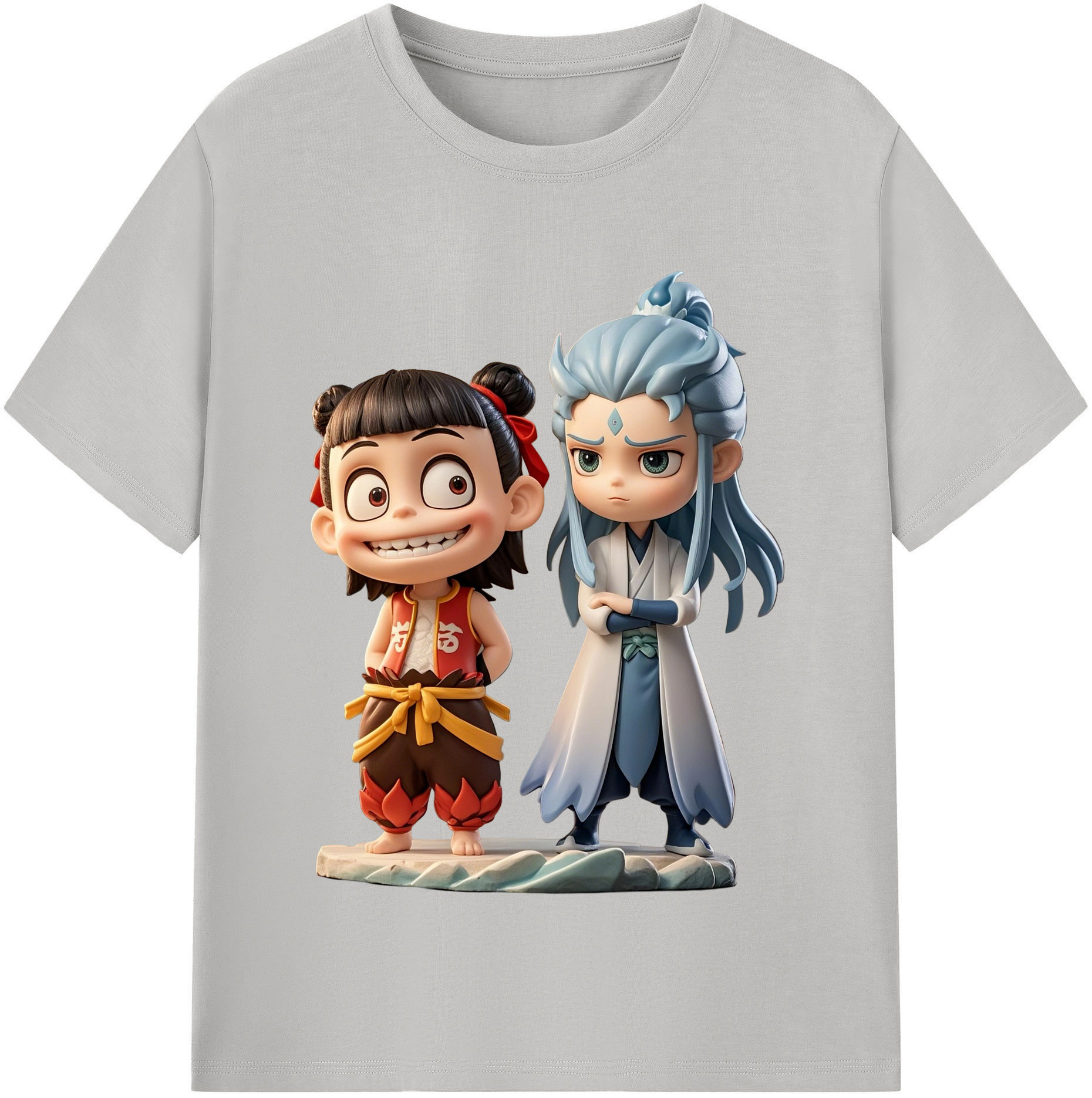 （画像用） Ne Zha 2 ナタ 魔童の大暴れ 綿100％半袖Tシャツ（フロントプリント）