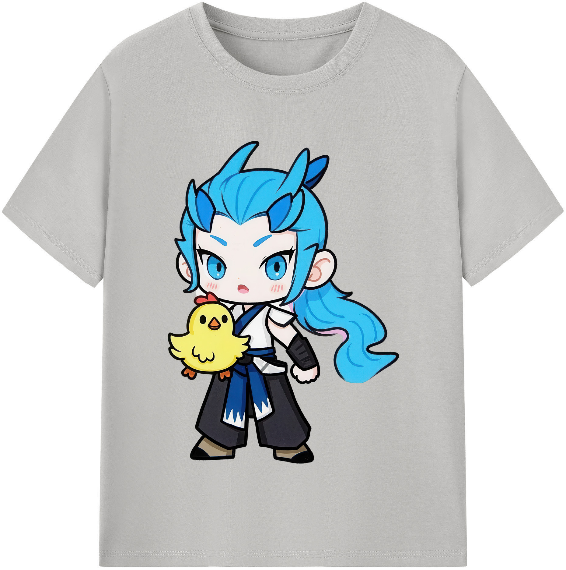 （画像用） Ne Zha 2 ナタ 魔童の大暴れ 綿100％半袖Tシャツ（フロントプリント）