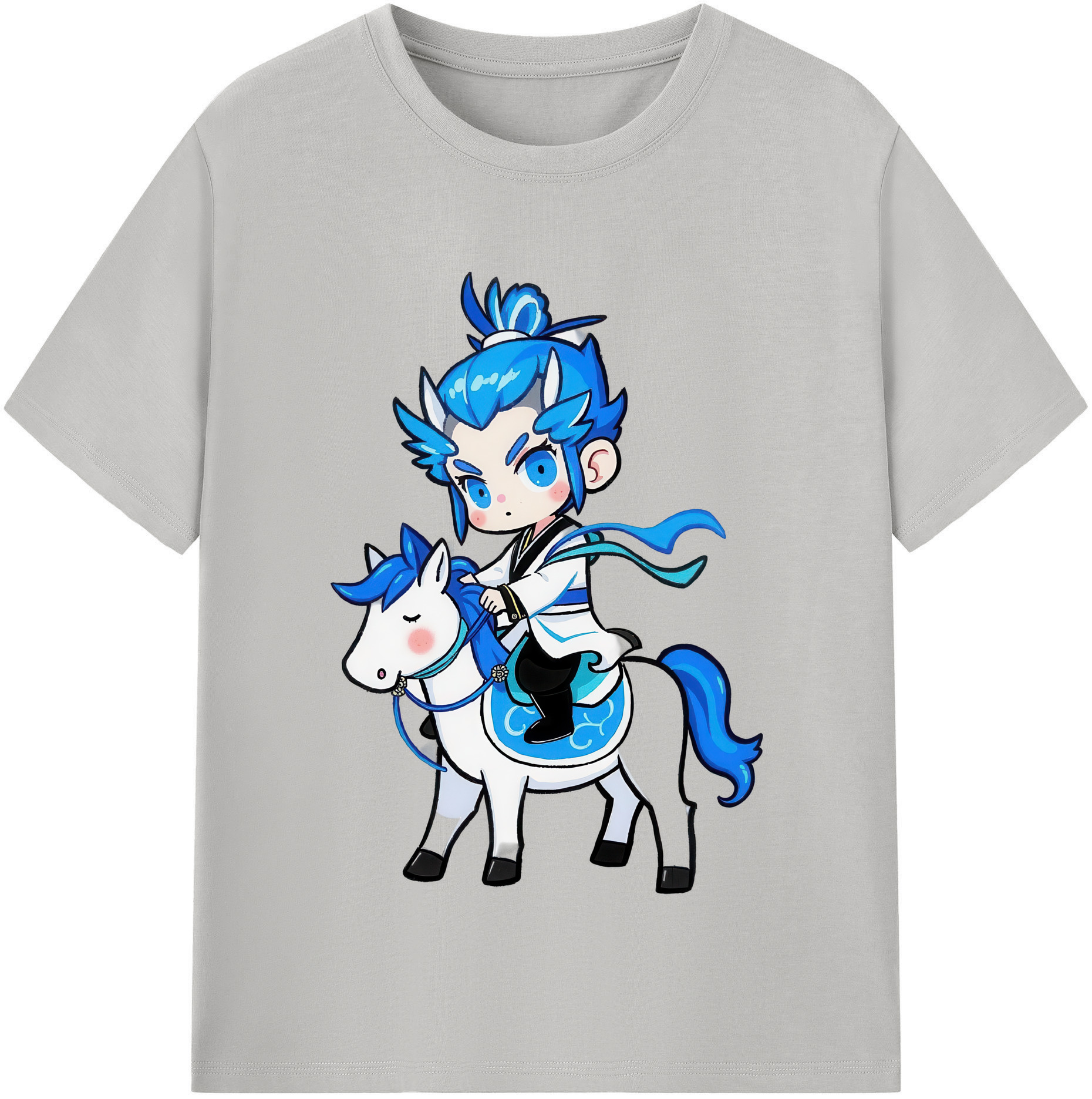 （画像用） Ne Zha 2 ナタ 魔童の大暴れ 綿100％半袖Tシャツ（フロントプリント）