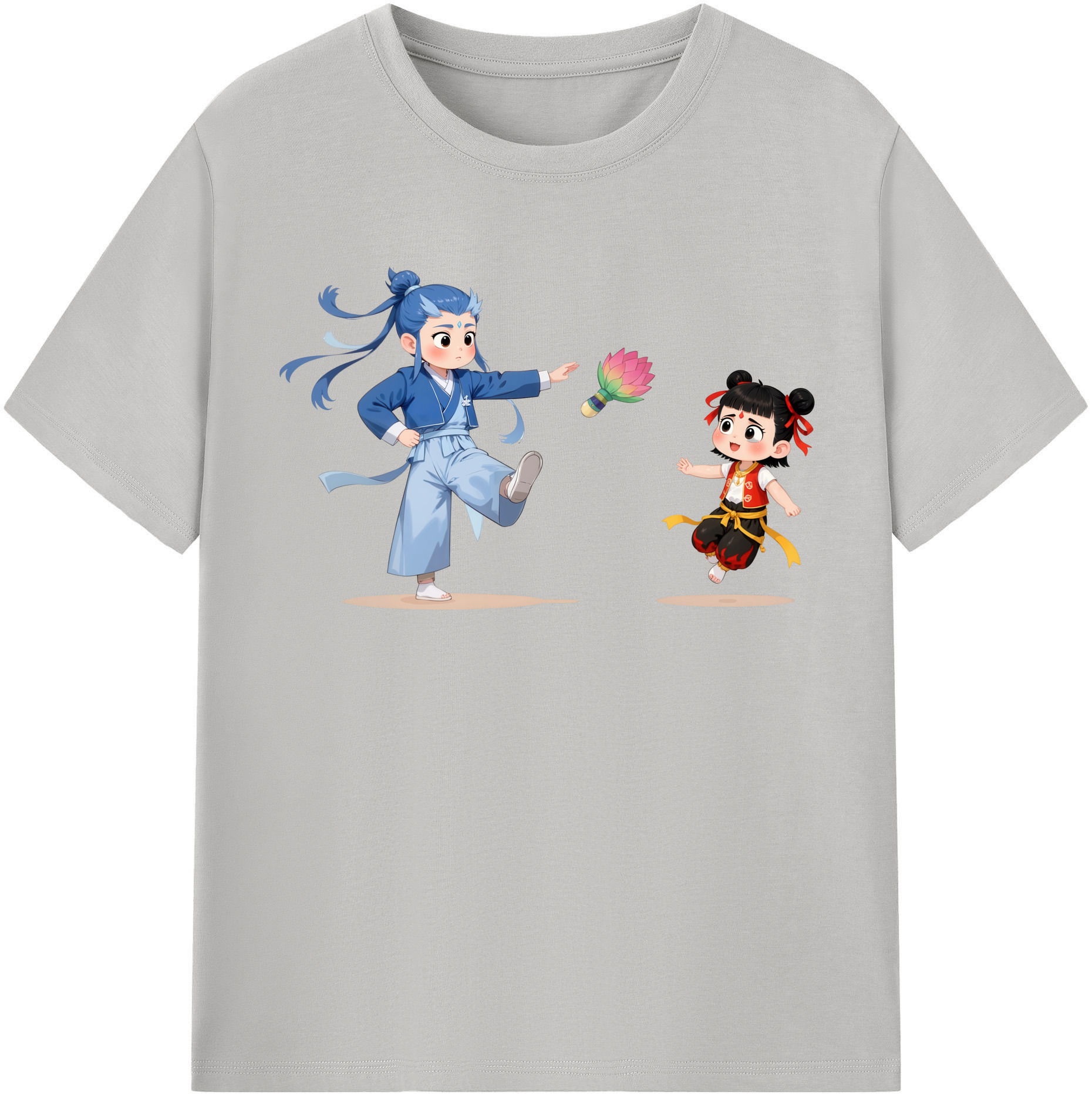 （画像用） Ne Zha 2 ナタ 魔童の大暴れ 綿100％半袖Tシャツ（フロントプリント）