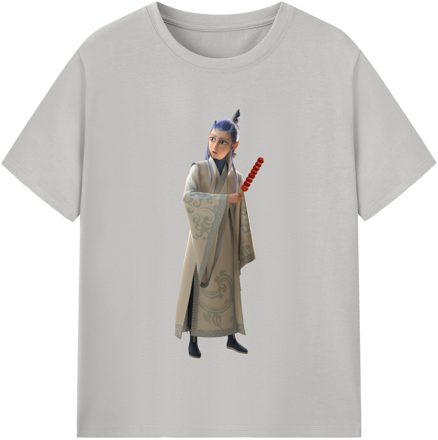 （画像用） Ne Zha 2 ナタ 魔童の大暴れ 綿100％半袖Tシャツ（フロントプリント）