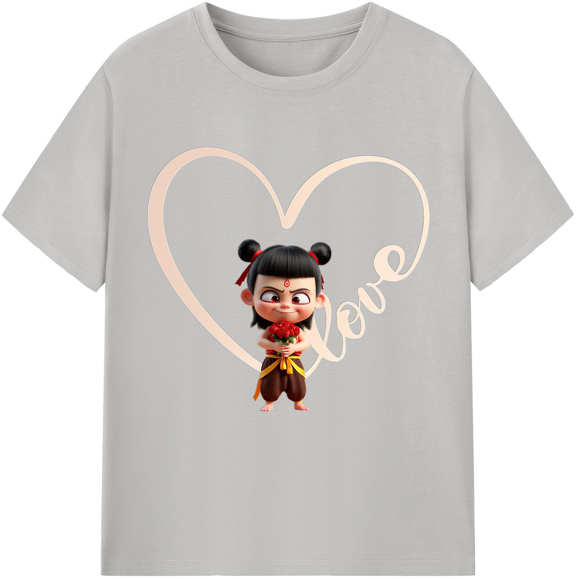 （画像用） Ne Zha 2 ナタ 魔童の大暴れ 綿100％半袖Tシャツ（フロントプリント）