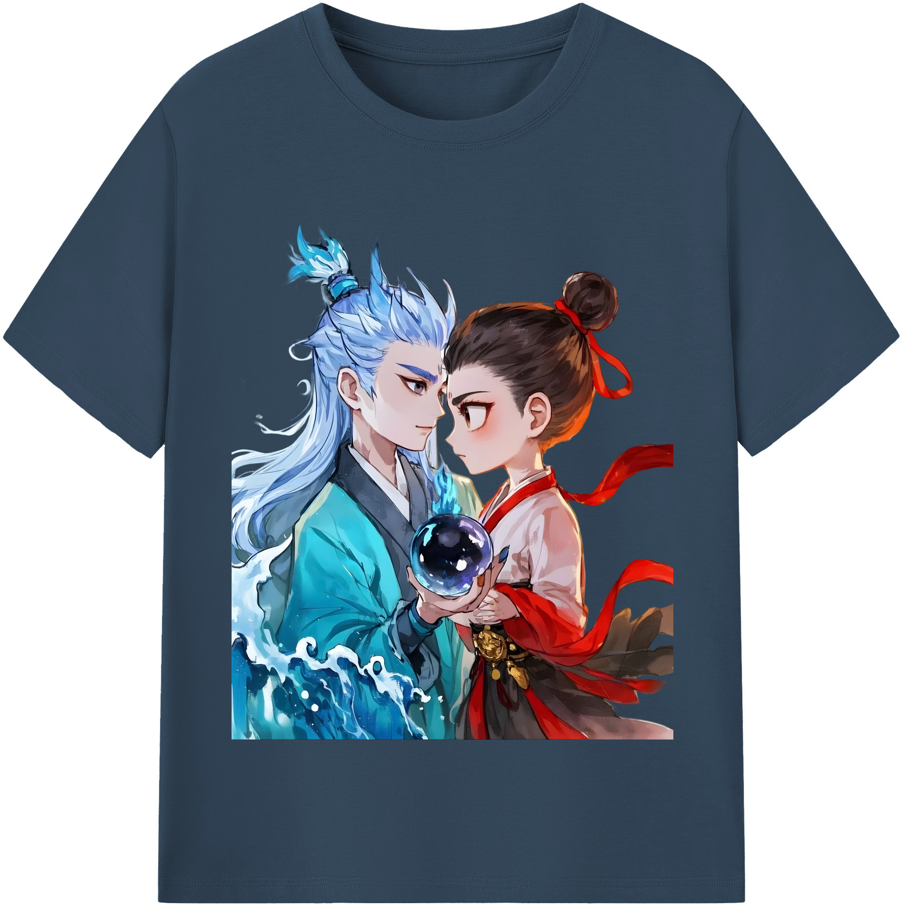 （画像用） Ne Zha 2 ナタ 魔童の大暴れ 綿100％半袖Tシャツ（フロントプリント）