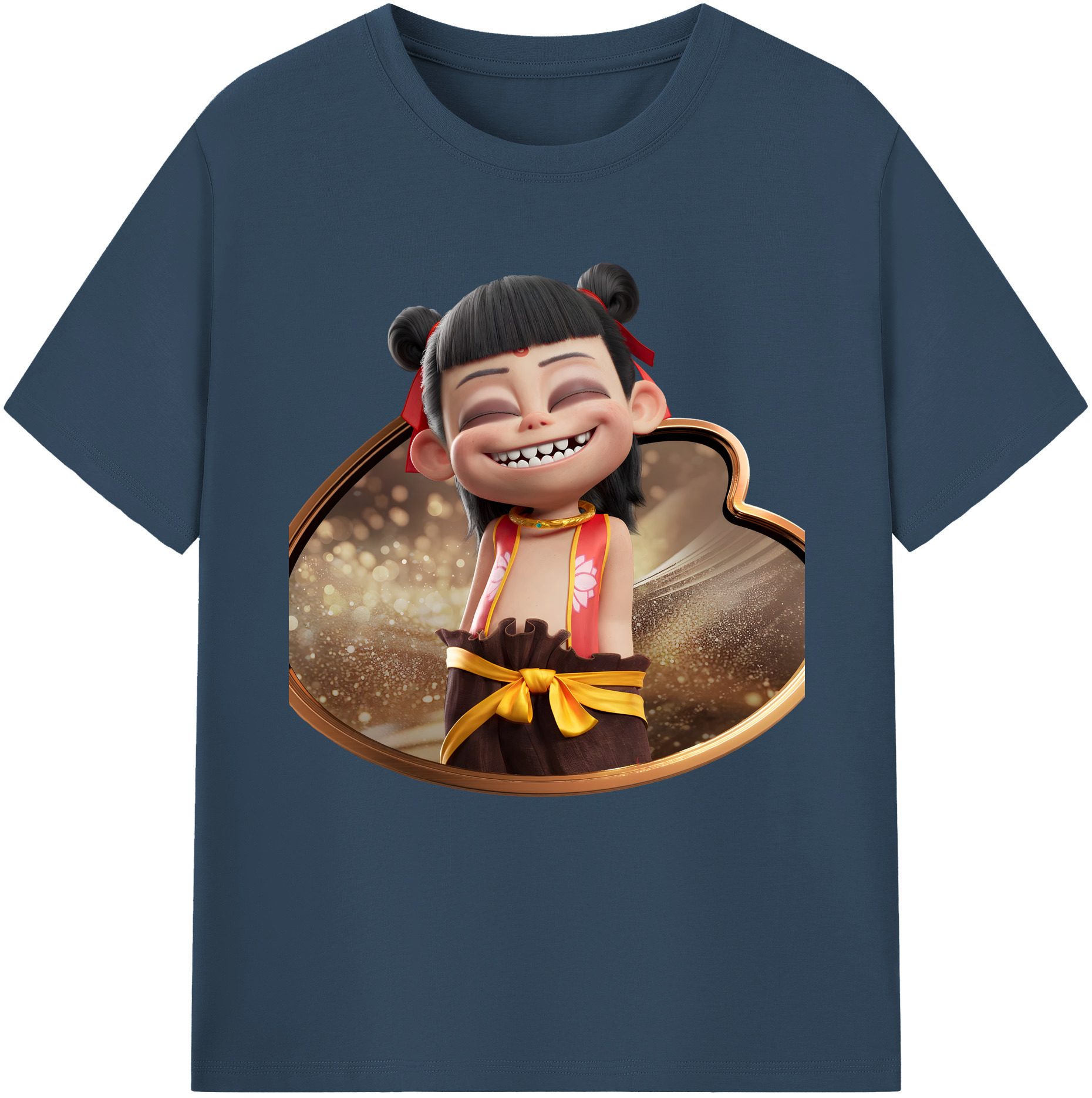 （画像用） Ne Zha 2 ナタ 魔童の大暴れ 綿100％半袖Tシャツ（フロントプリント）