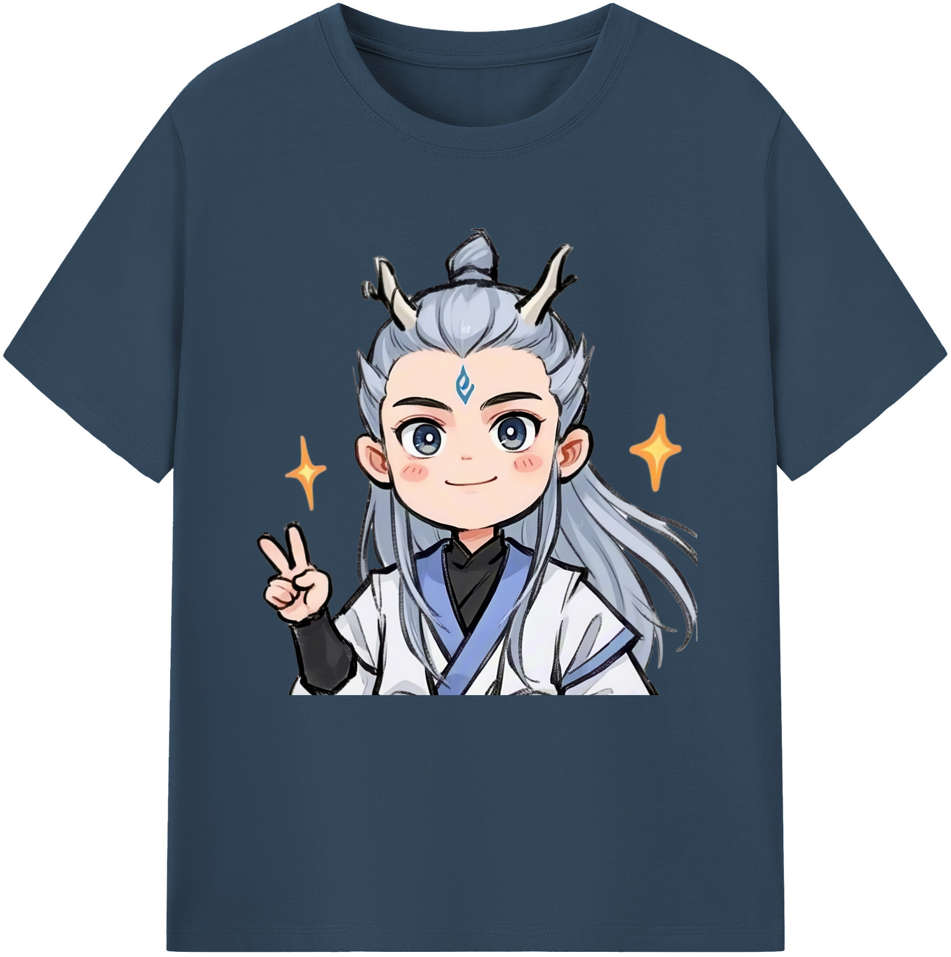 （画像用） Ne Zha 2 ナタ 魔童の大暴れ 綿100％半袖Tシャツ（フロントプリント）
