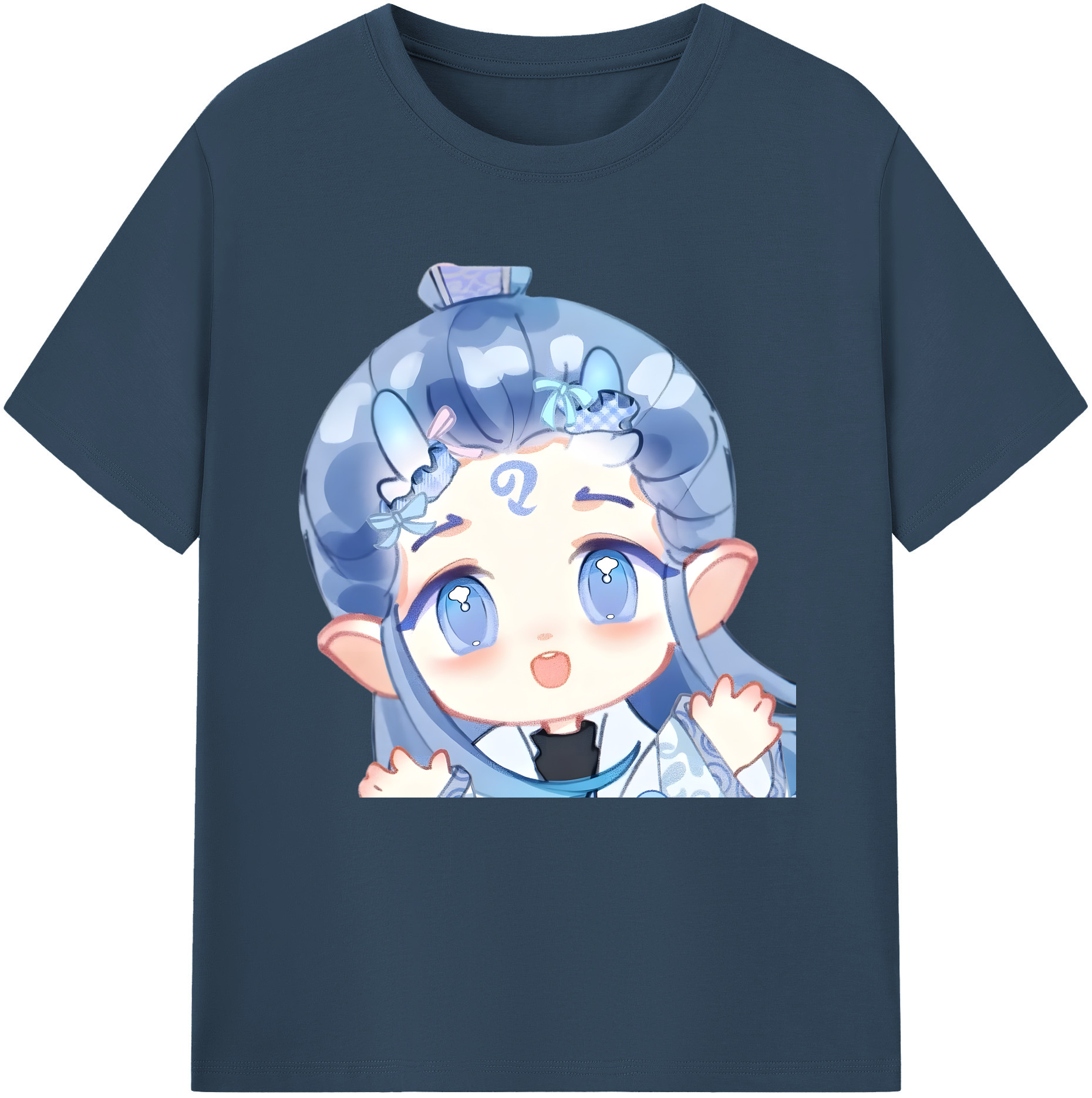 （画像用） Ne Zha 2 ナタ 魔童の大暴れ 綿100％半袖Tシャツ（フロントプリント）