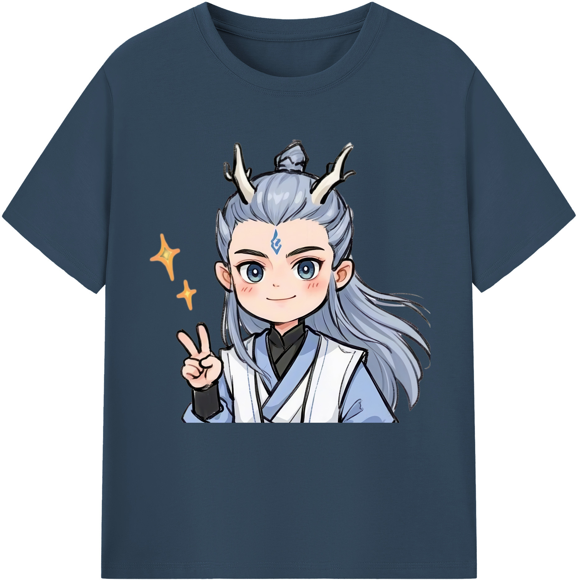 （画像用） Ne Zha 2 ナタ 魔童の大暴れ 綿100％半袖Tシャツ（フロントプリント）