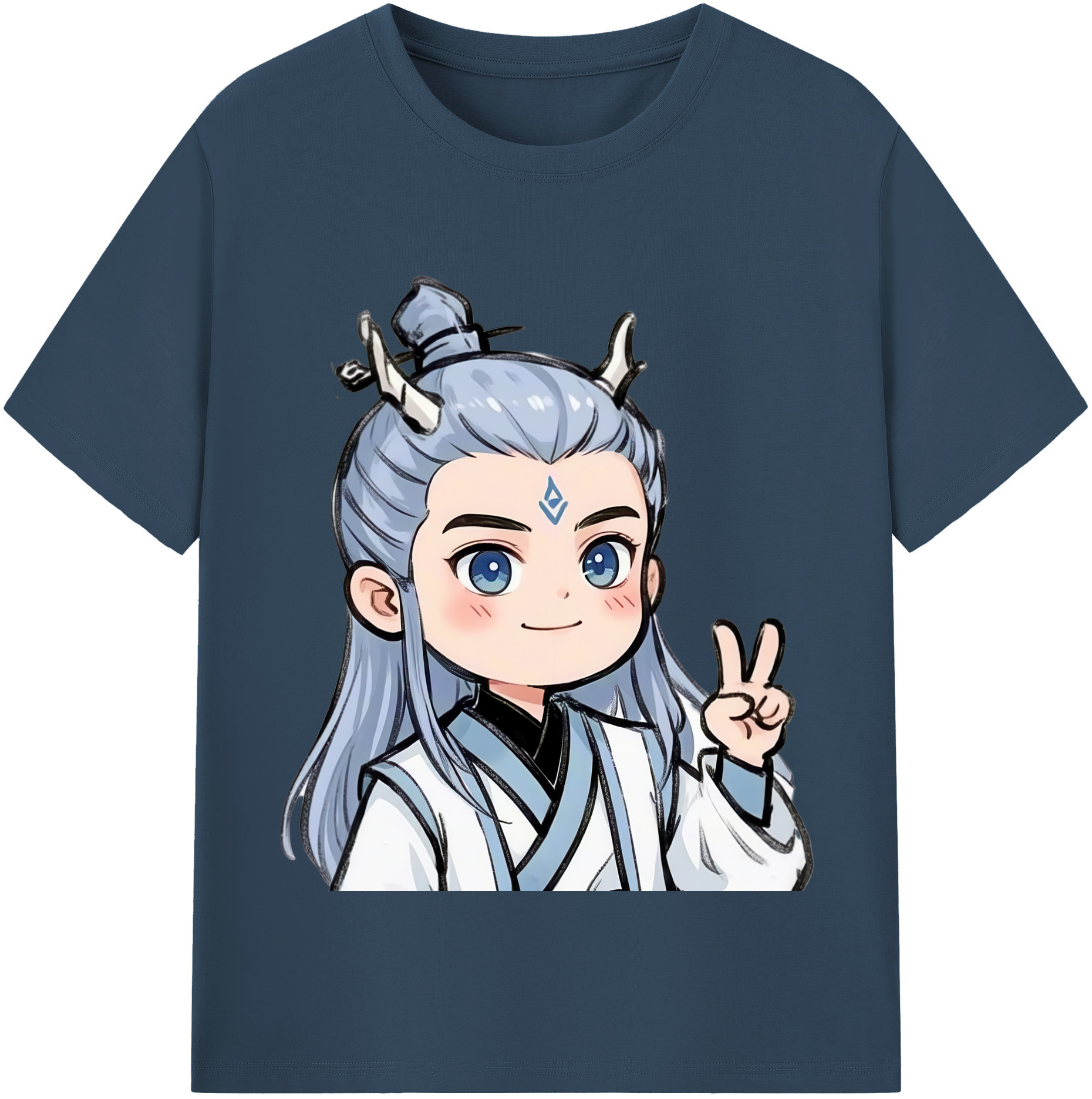 （画像用） Ne Zha 2 ナタ 魔童の大暴れ 綿100％半袖Tシャツ（フロントプリント）