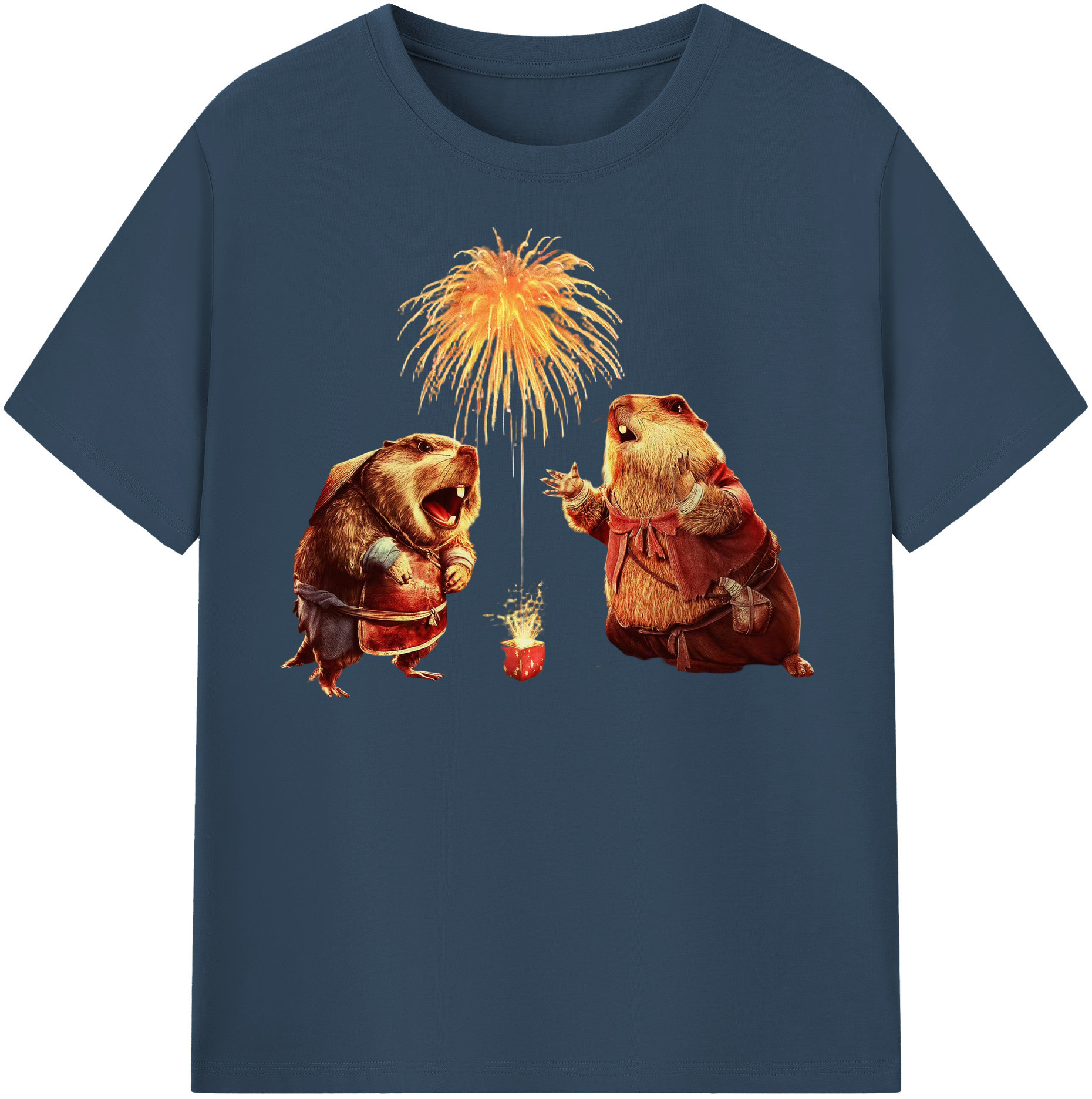 （画像用） Ne Zha 2 ナタ 魔童の大暴れ 綿100％半袖Tシャツ（フロントプリント）
