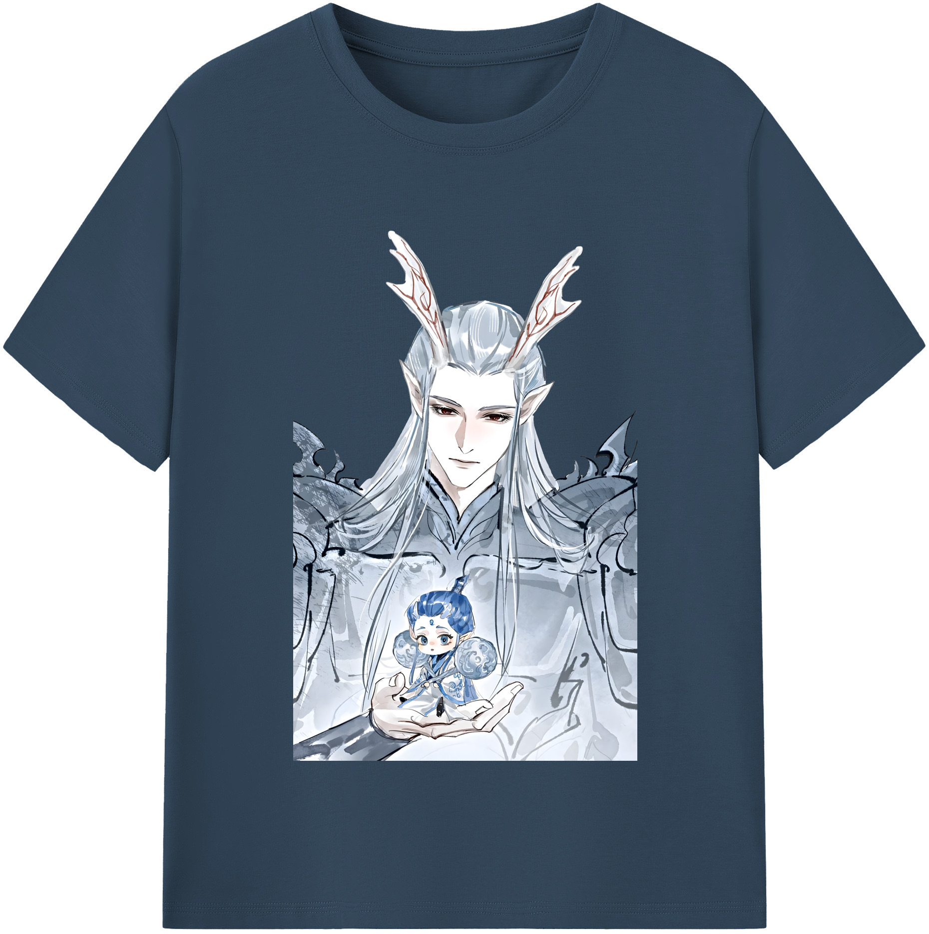 （画像用） Ne Zha 2 ナタ 魔童の大暴れ 綿100％半袖Tシャツ（フロントプリント）