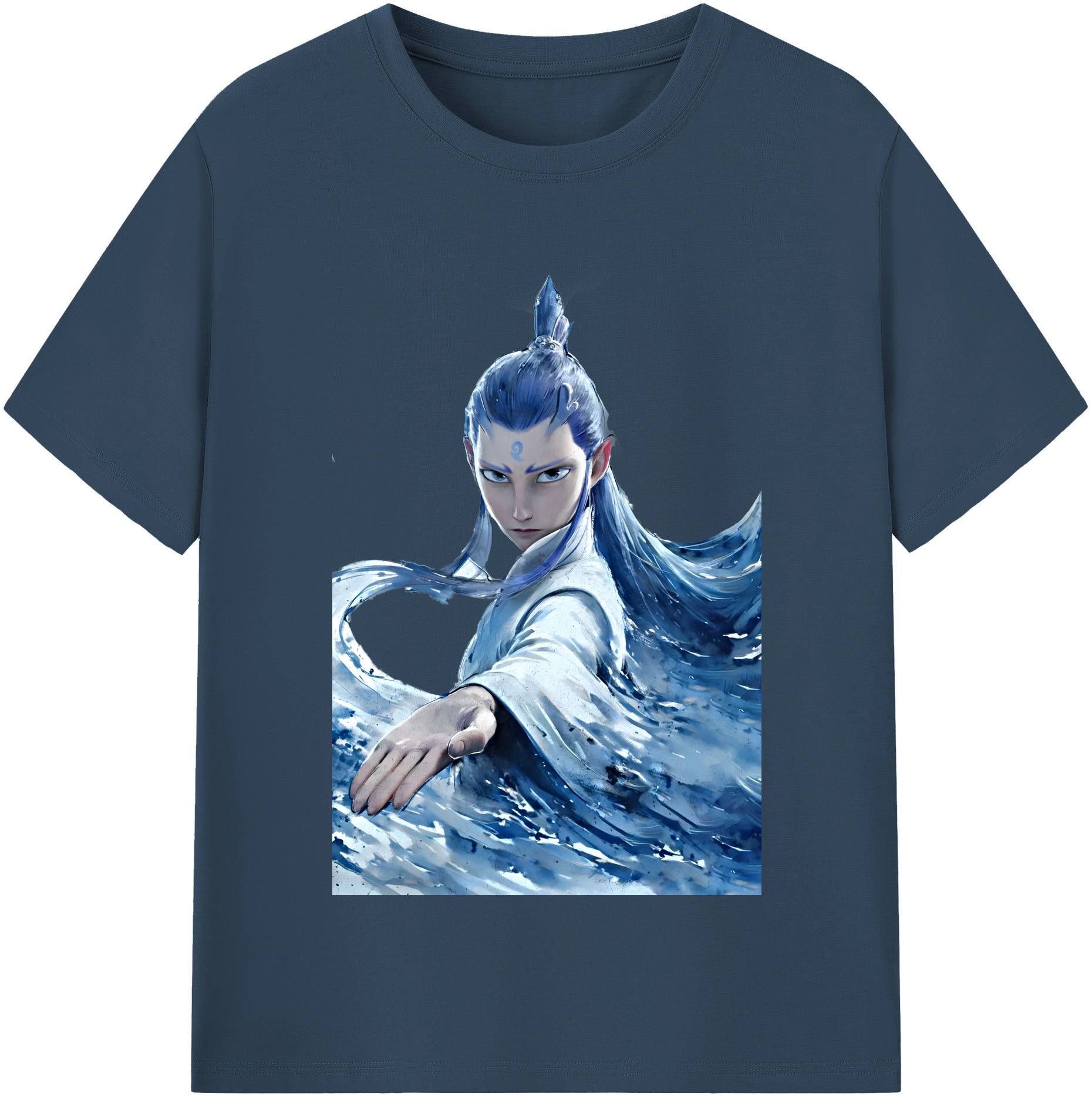 （画像用） Ne Zha 2 ナタ 魔童の大暴れ 綿100％半袖Tシャツ（フロントプリント）