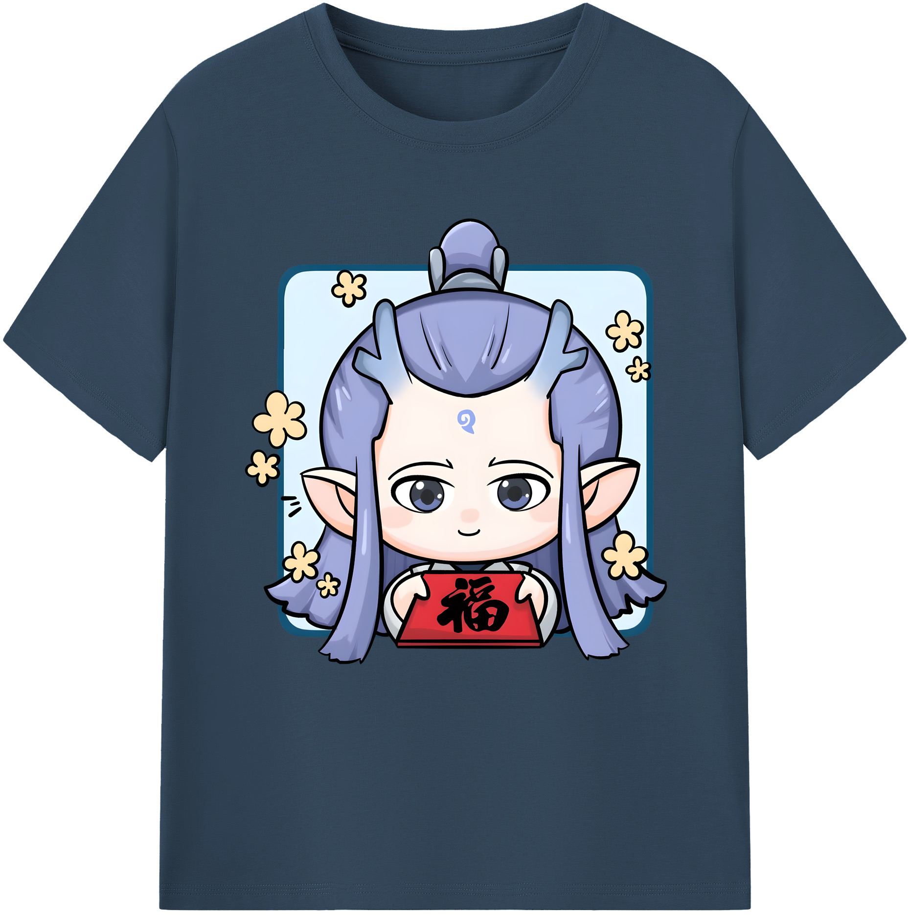 （画像用） Ne Zha 2 ナタ 魔童の大暴れ 綿100％半袖Tシャツ（フロントプリント）