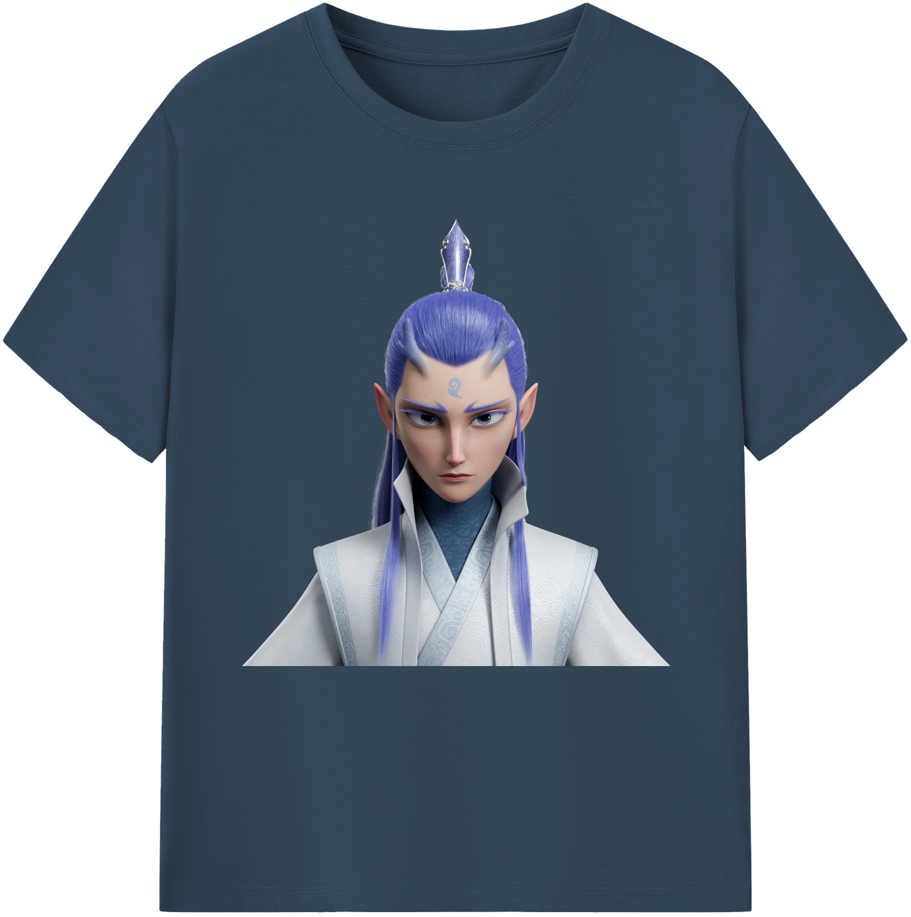 （画像用） Ne Zha 2 ナタ 魔童の大暴れ 綿100％半袖Tシャツ（フロントプリント）